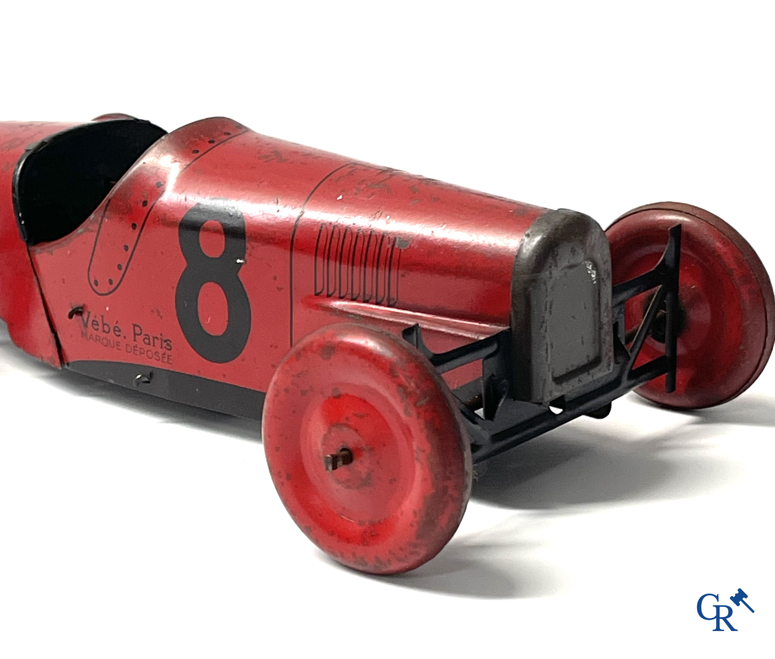Mechanisch speelgoed, Vébé Paris, Made in France. Een blikken auto 1911 Model T Ford Racer.