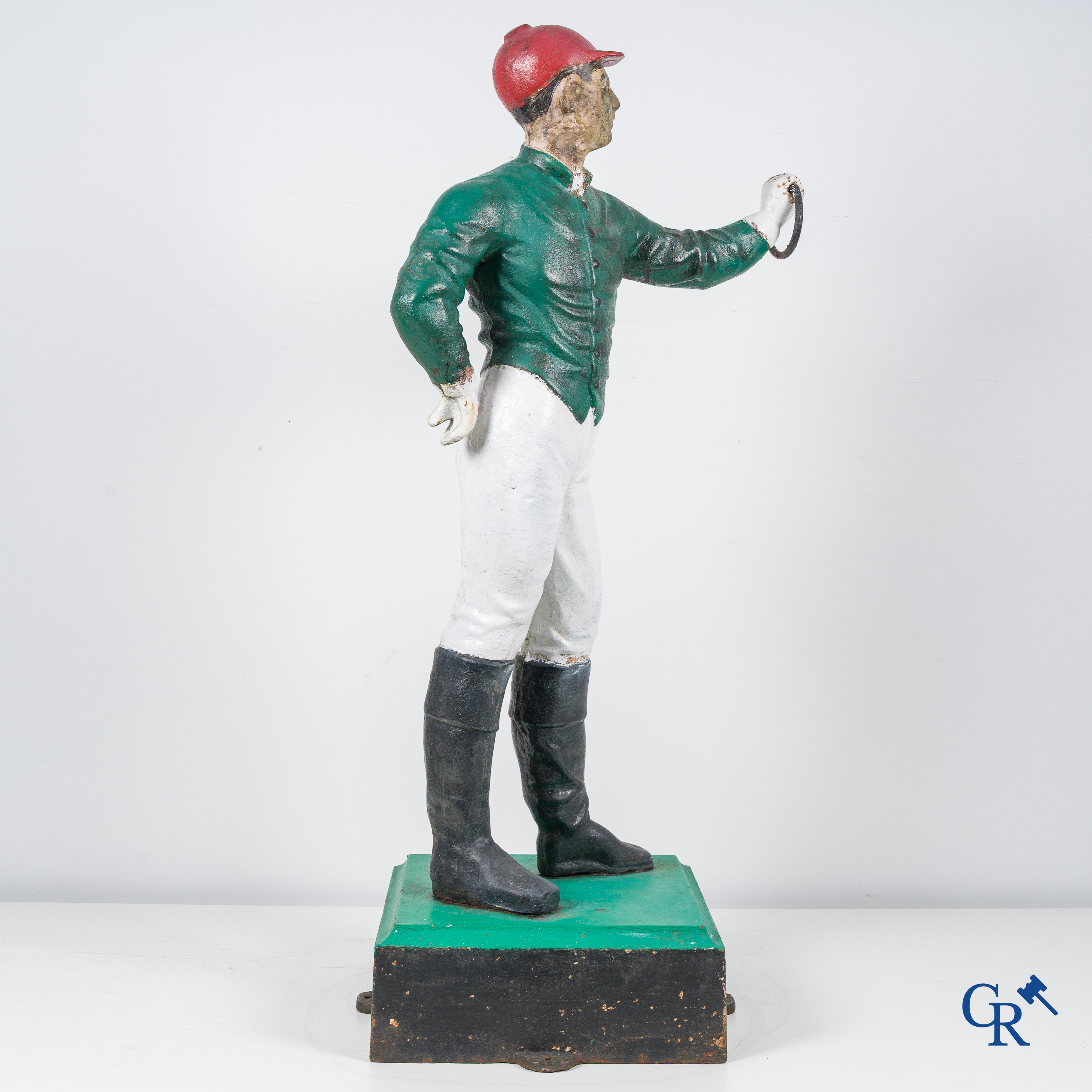 A large cast iron statue of a Jockey. Around 1920.