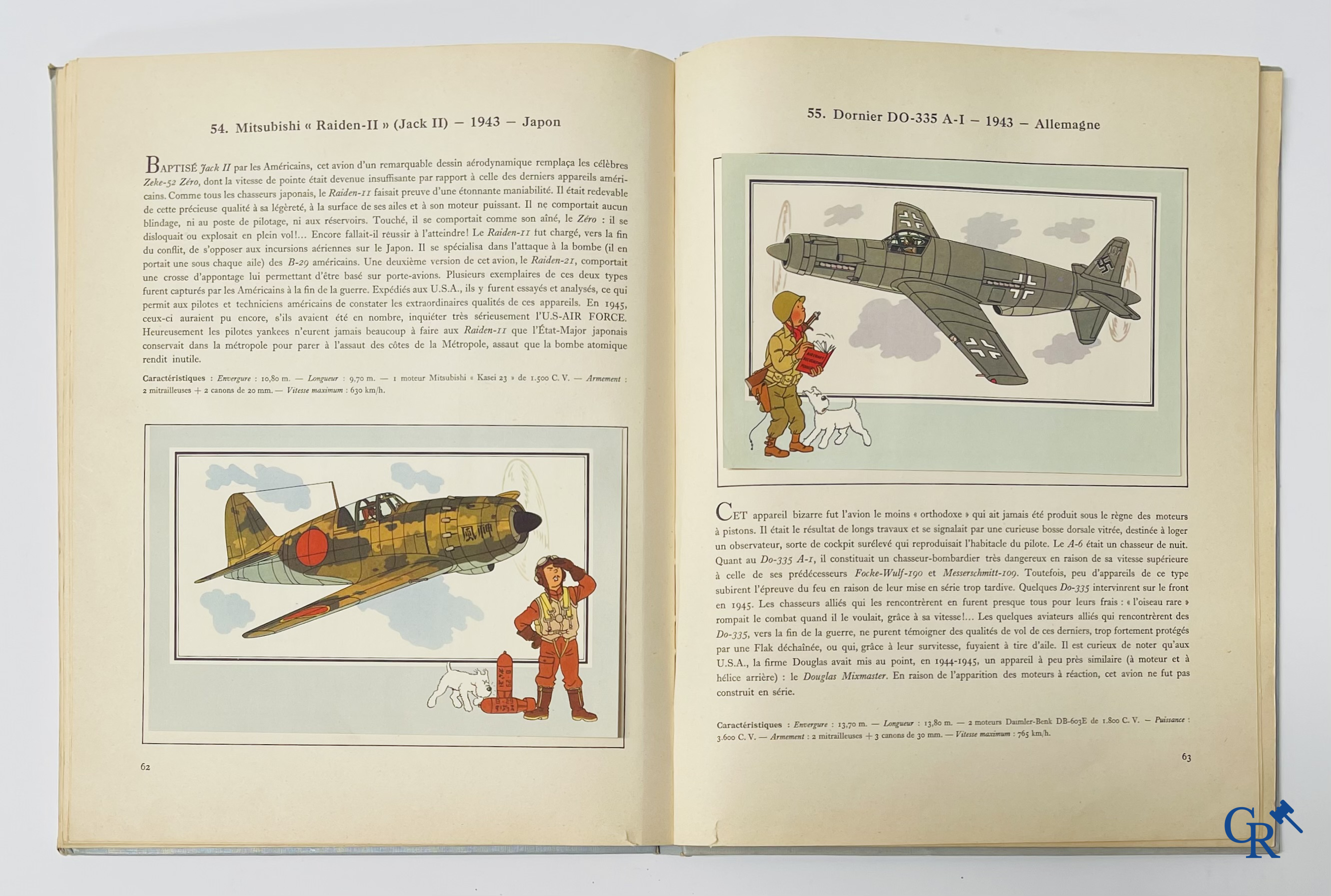 Hergé, L'Aviation Guerre 1939-1945. Collection Voir et Savoir. Copyright 1953. Lombard Brussels.