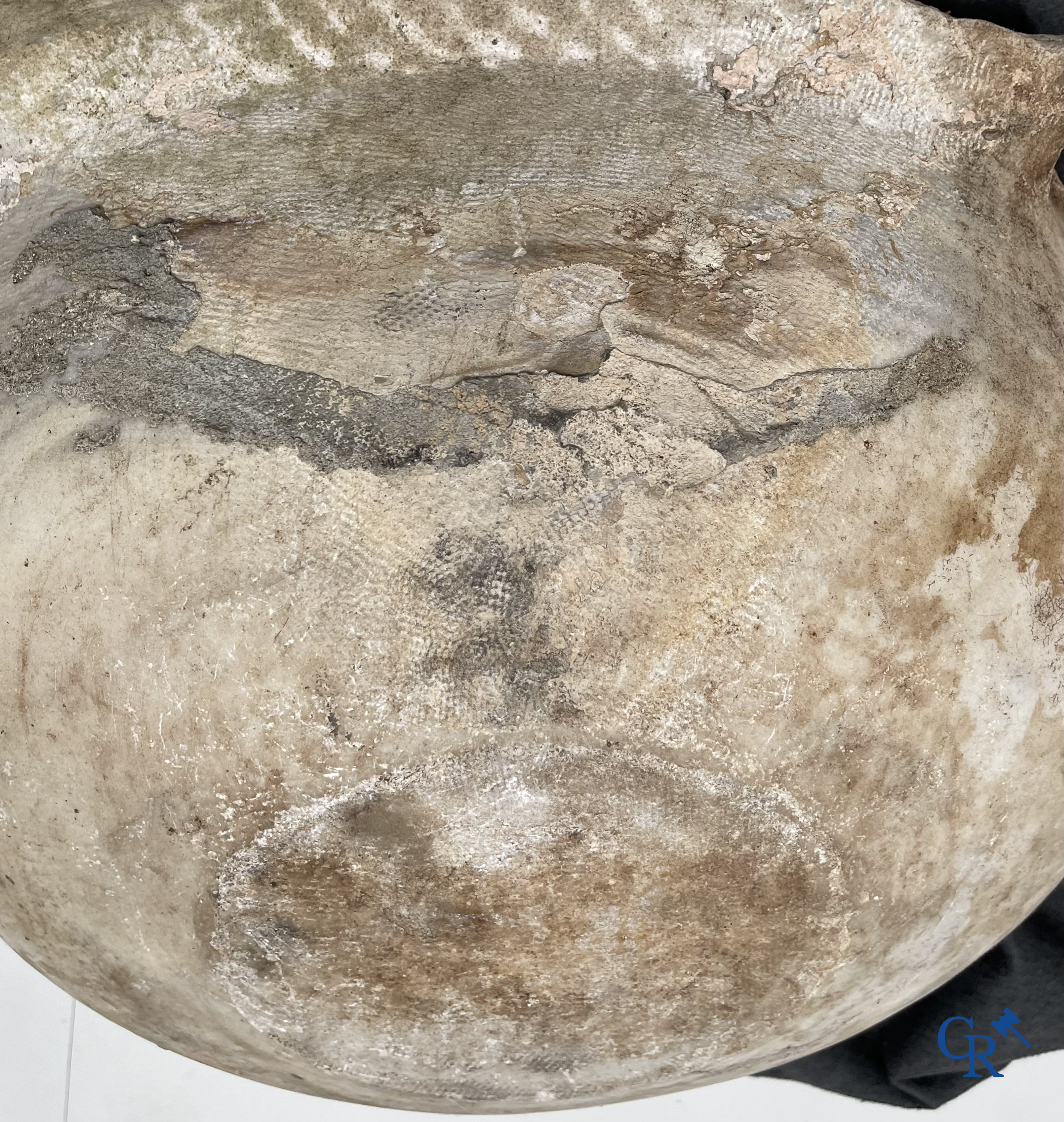 Exceptional large marble holy water barrel or font. 18th century.