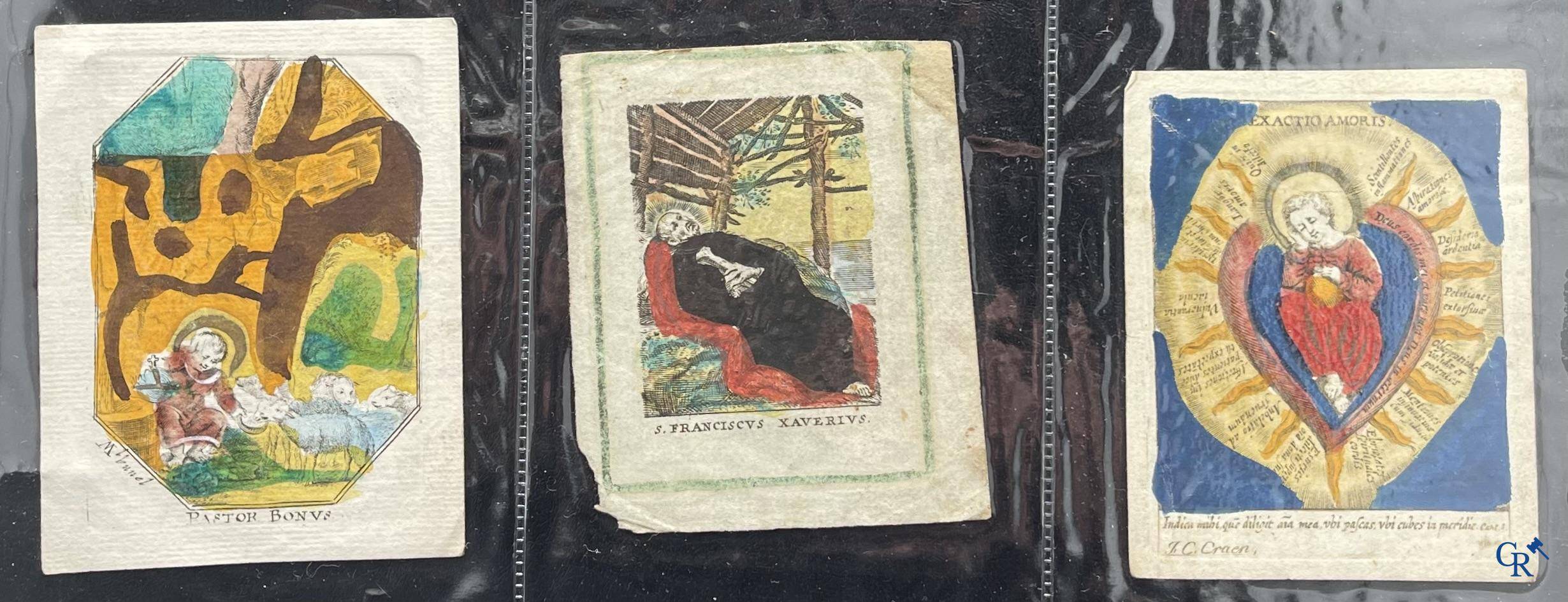 Religious objects: Important collection of pious images and devotion prints, Flanders, 17th-18th-19th centuries.