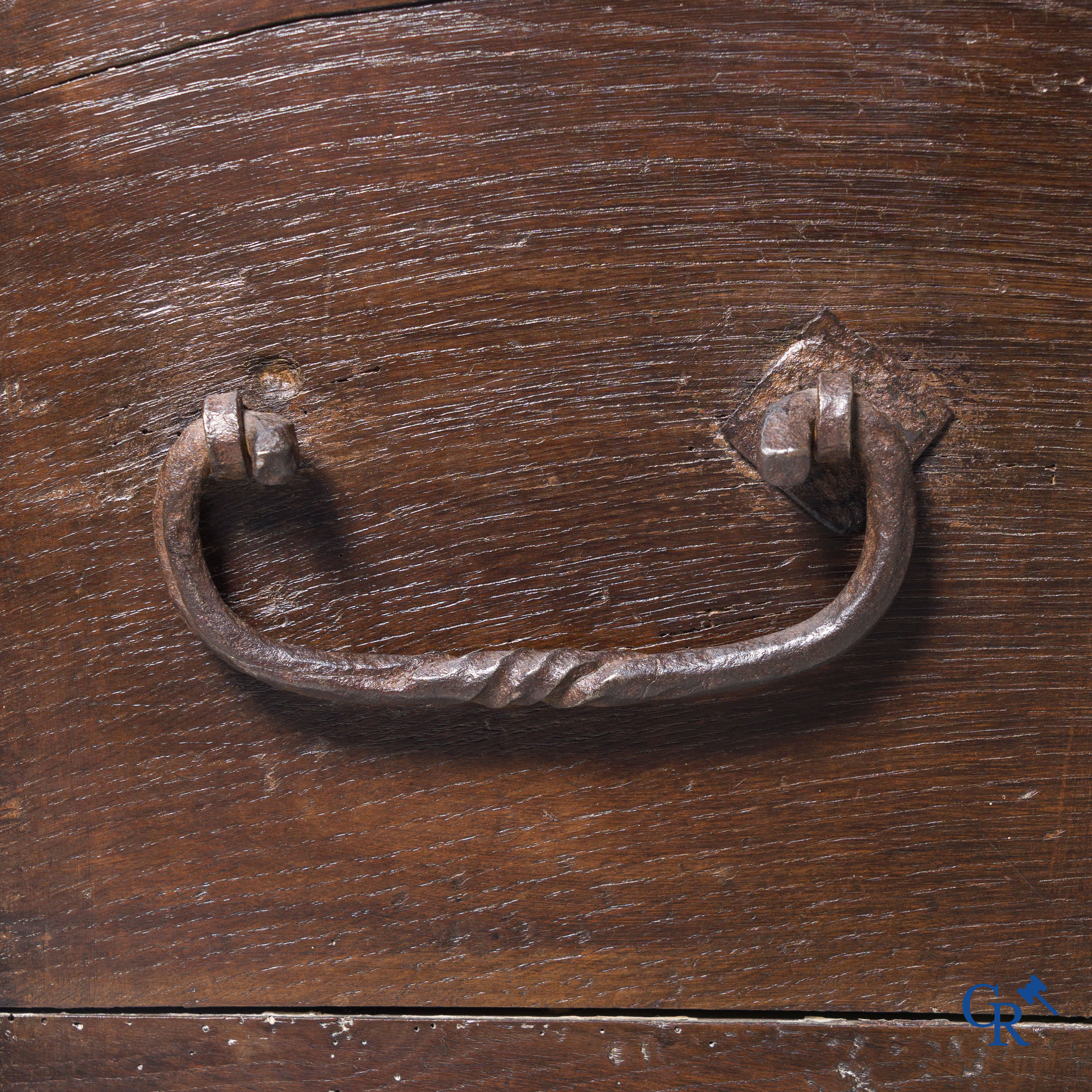 Antique wooden trunk, 18th century.