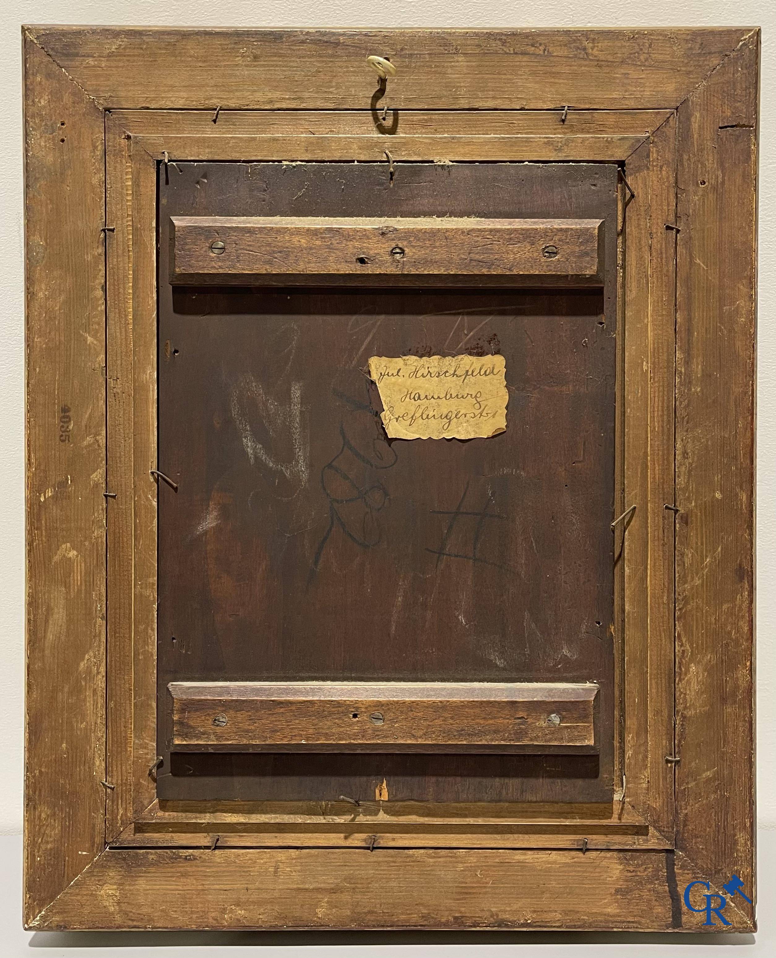 S. Palozzi, 19th century. Couple in love. Oil on panel. Signed lower left.