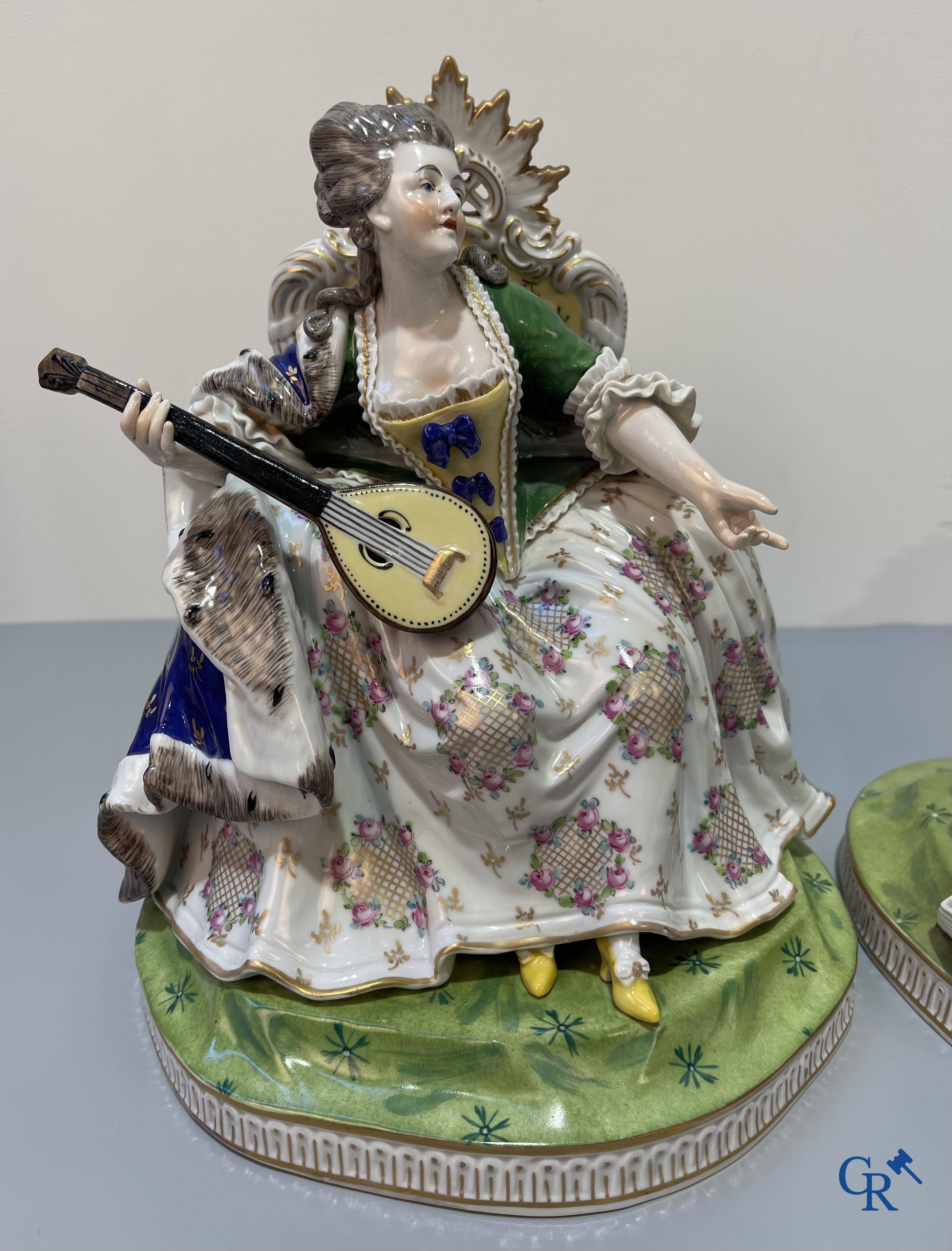 European porcelain, a pair of imposing groups in German porcelain, probably Carl Thieme, Dresden. circa 1900.