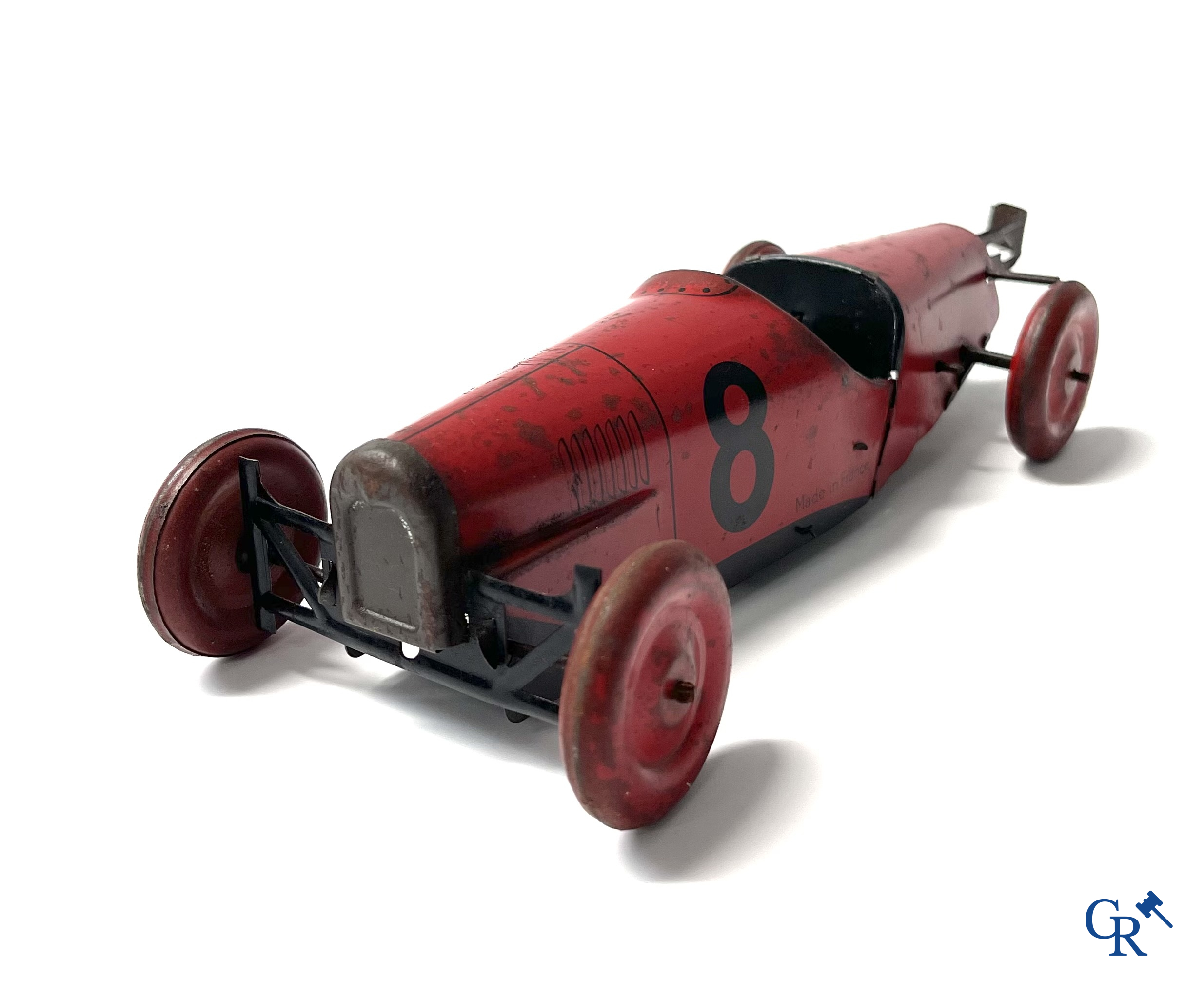 Mechanisch speelgoed, Vébé Paris, Made in France. Een blikken auto 1911 Model T Ford Racer.