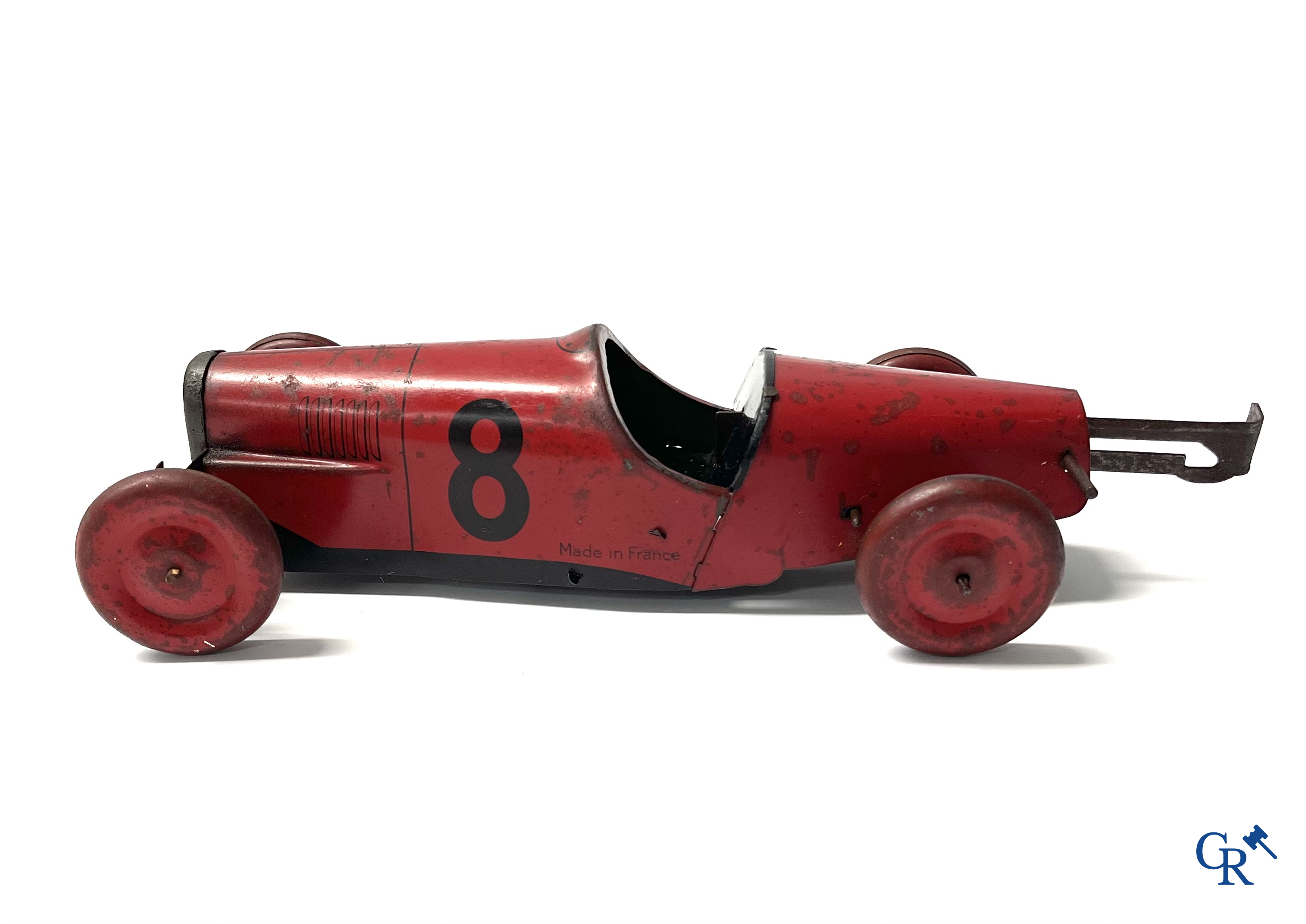 Mechanisch speelgoed, Vébé Paris, Made in France. Een blikken auto 1911 Model T Ford Racer.