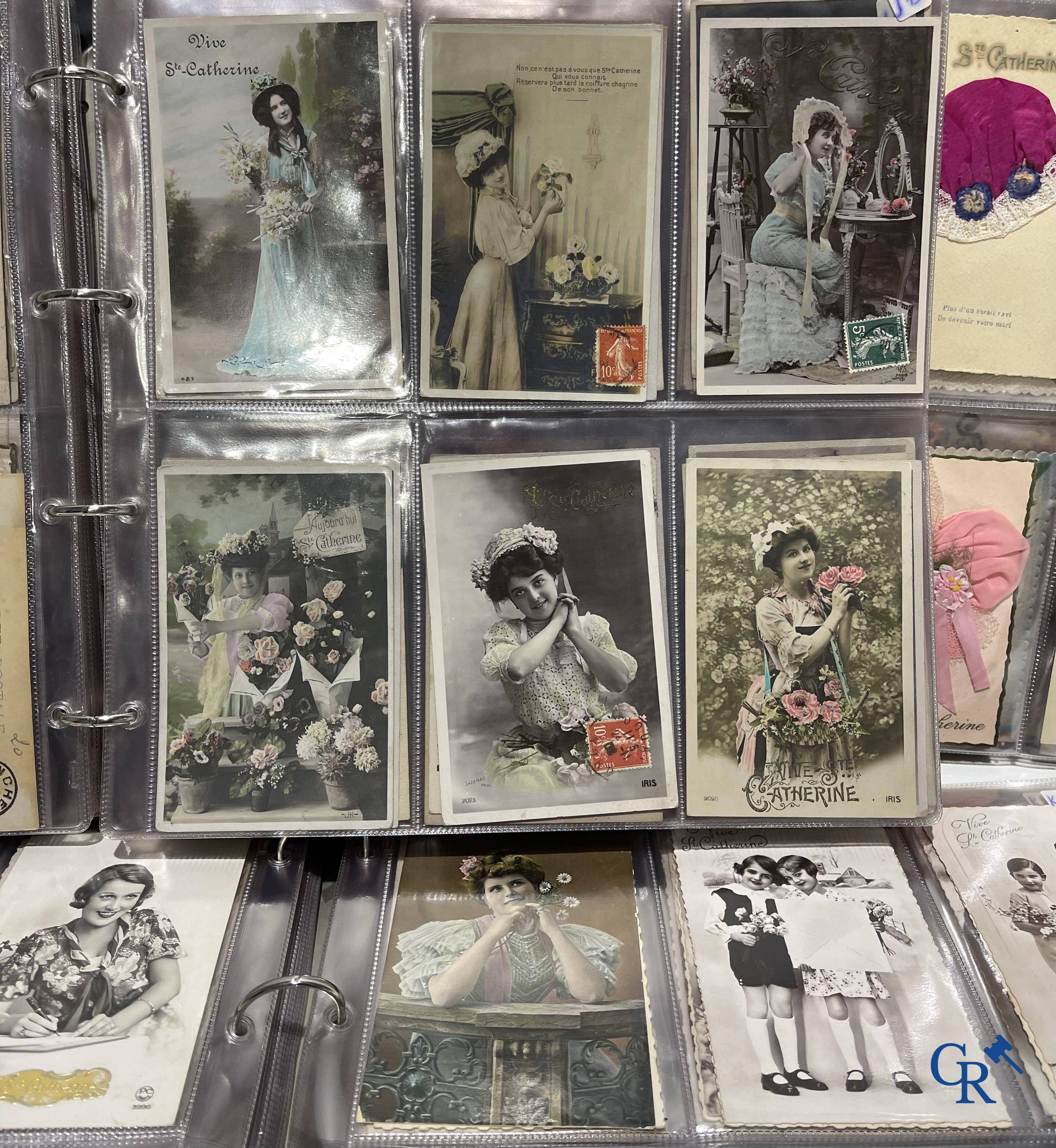 Sint Catharina, 4 albums met +- 1400 kaarten van de Heilige Sint Catharina, periode 1900-1930.