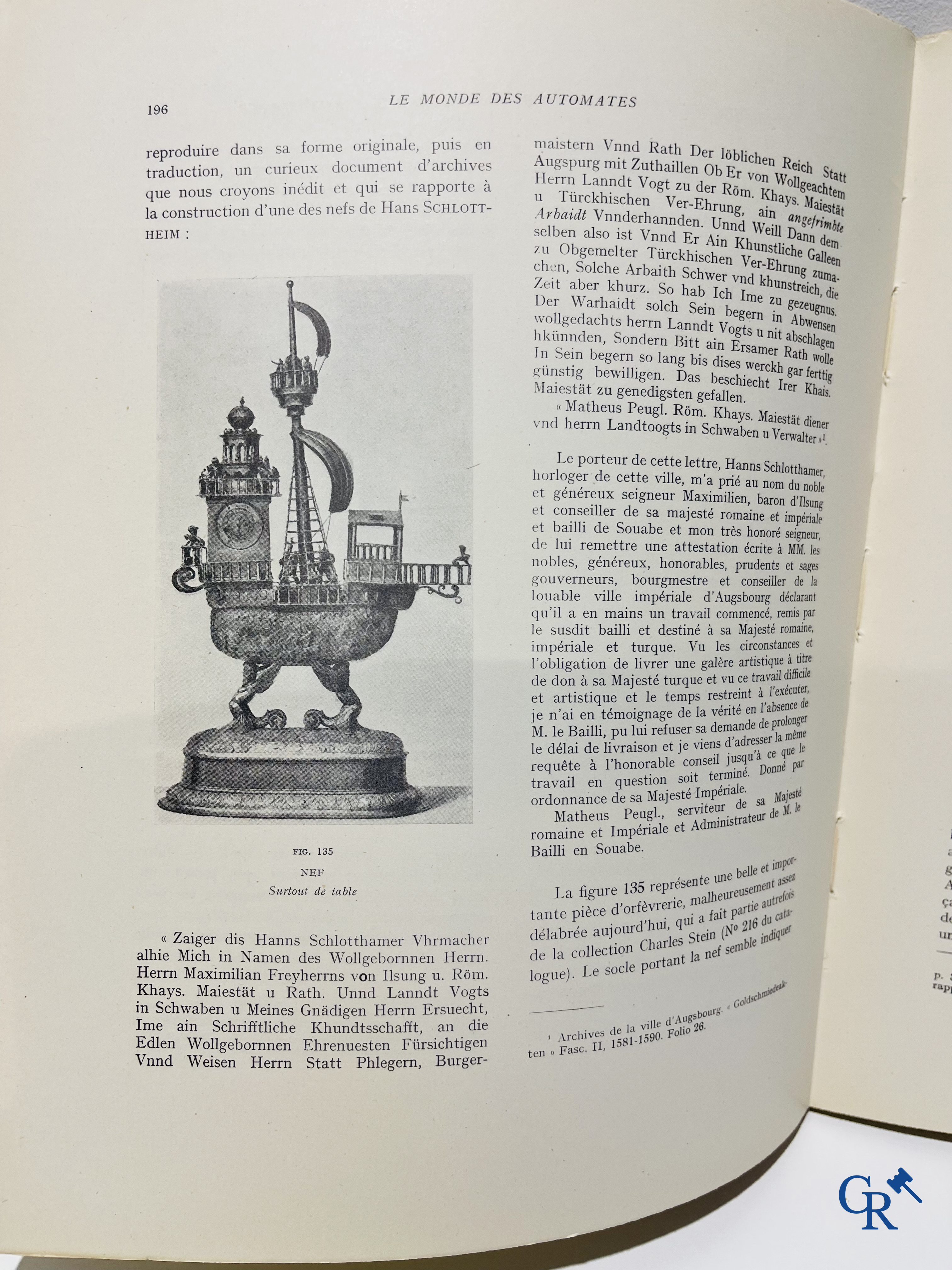 Automaten. Zeldzame uitgave van "Le monde des automates." Alfred Chapuis et Edouard Gélis. Paris 1928.