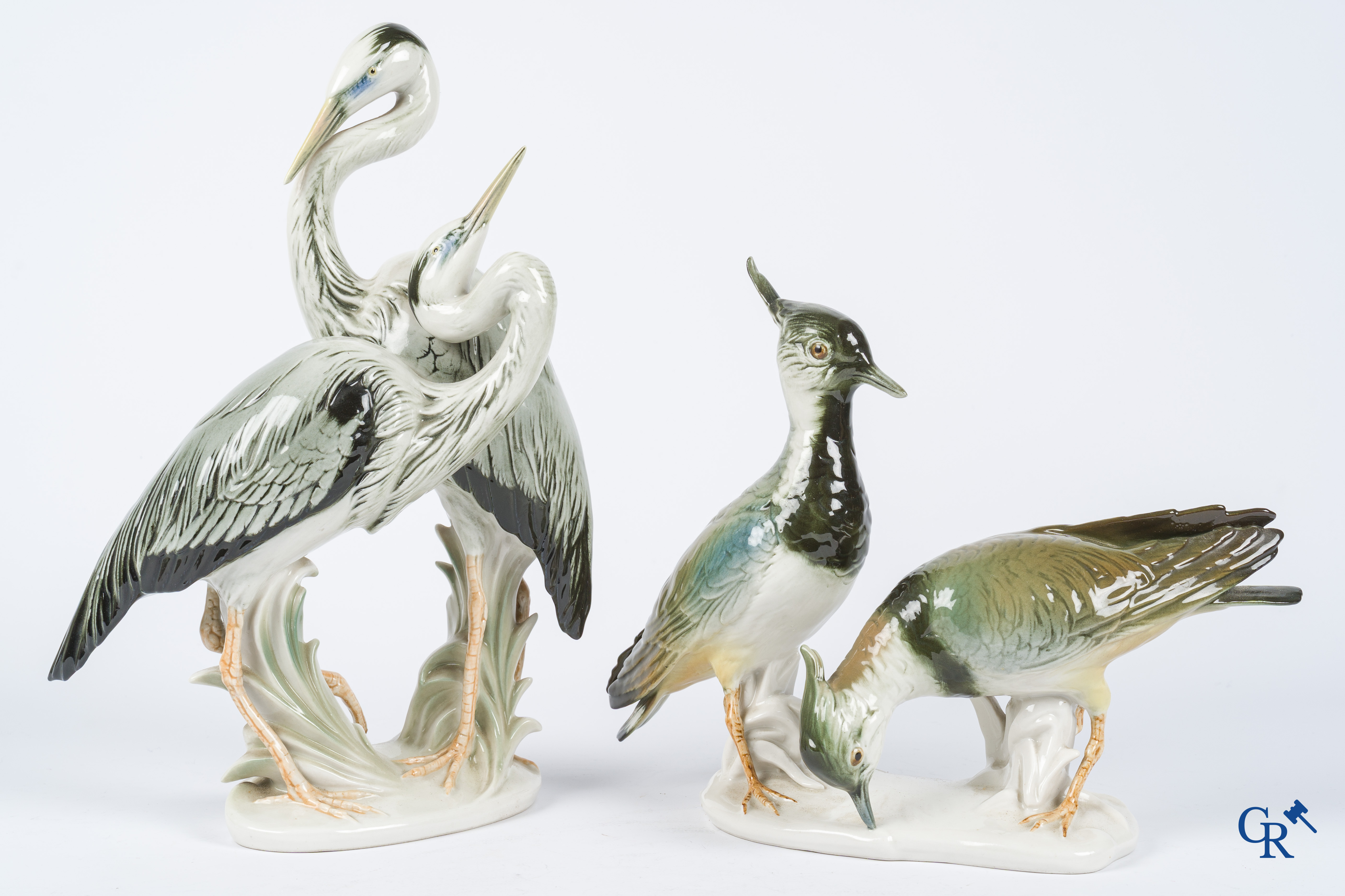 Karl Ens Volkstedt. 3 Large groups in fine German porcelain. Marked.