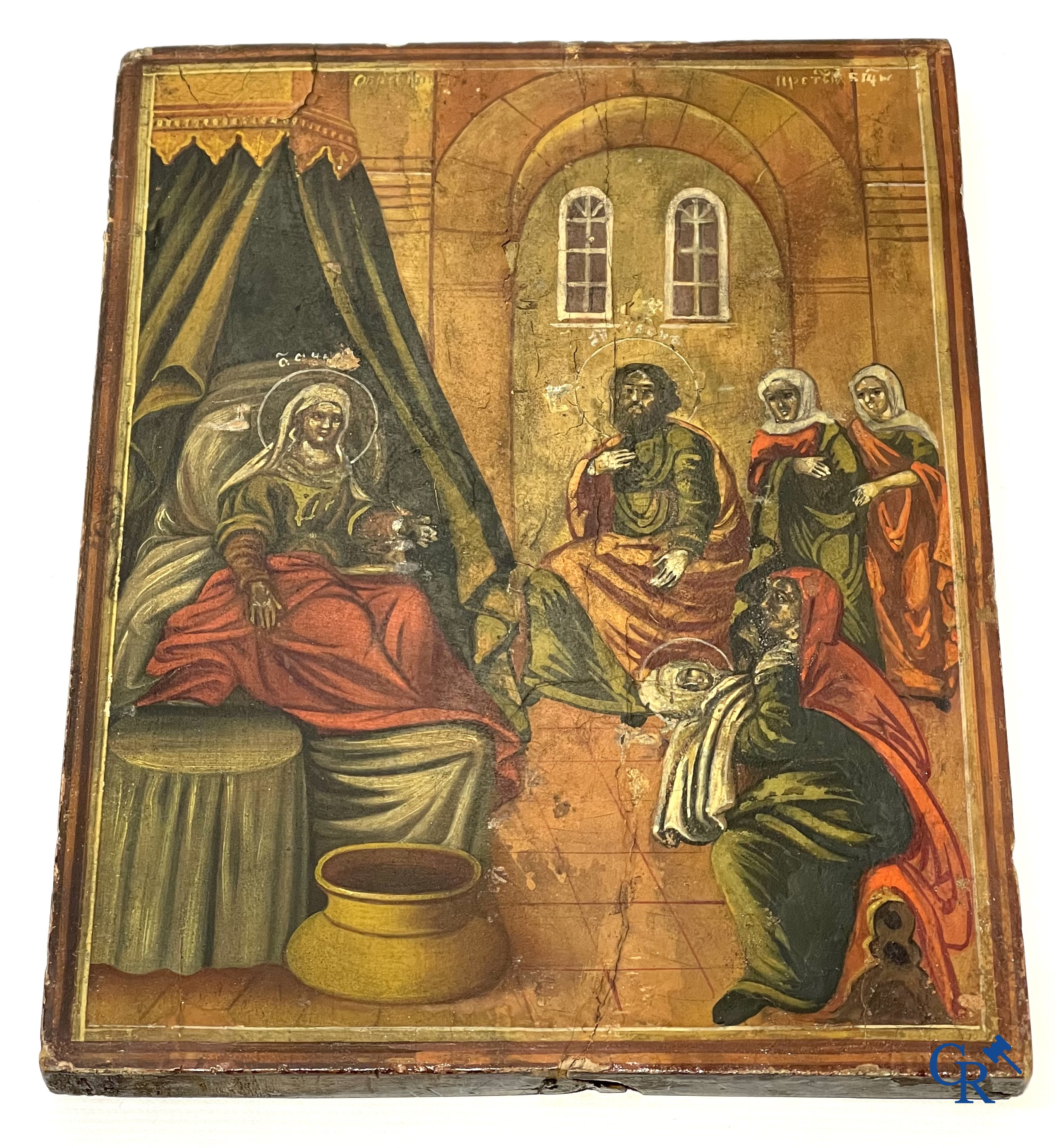 Russian work. 2 icons with silver oklad. Smallest icon dated 1823 and silver grade 875°/00, 84 zolotniks.