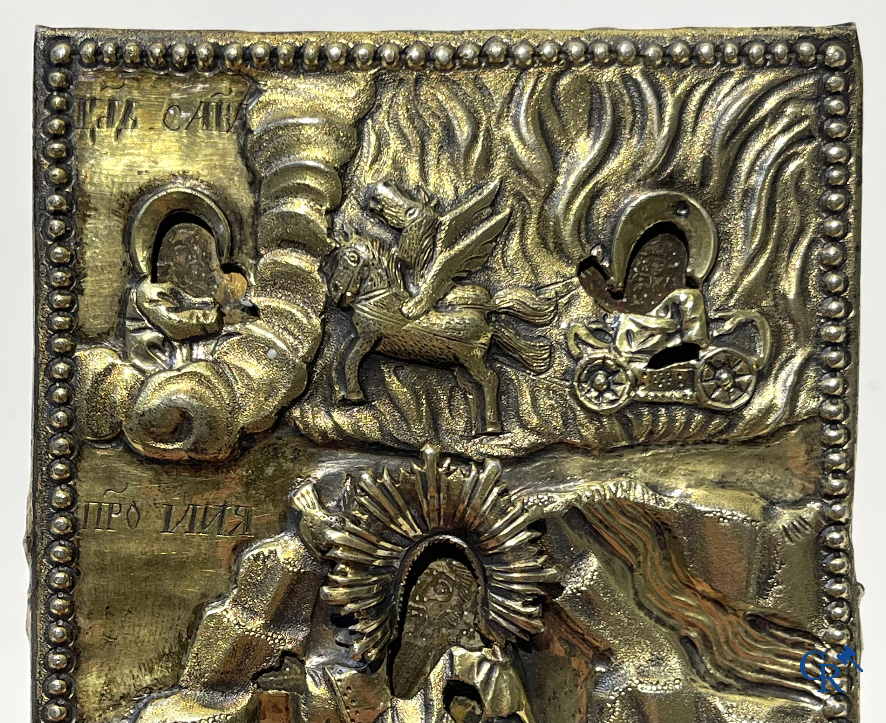 Russian work. 2 icons with silver oklad. Smallest icon dated 1823 and silver grade 875°/00, 84 zolotniks.