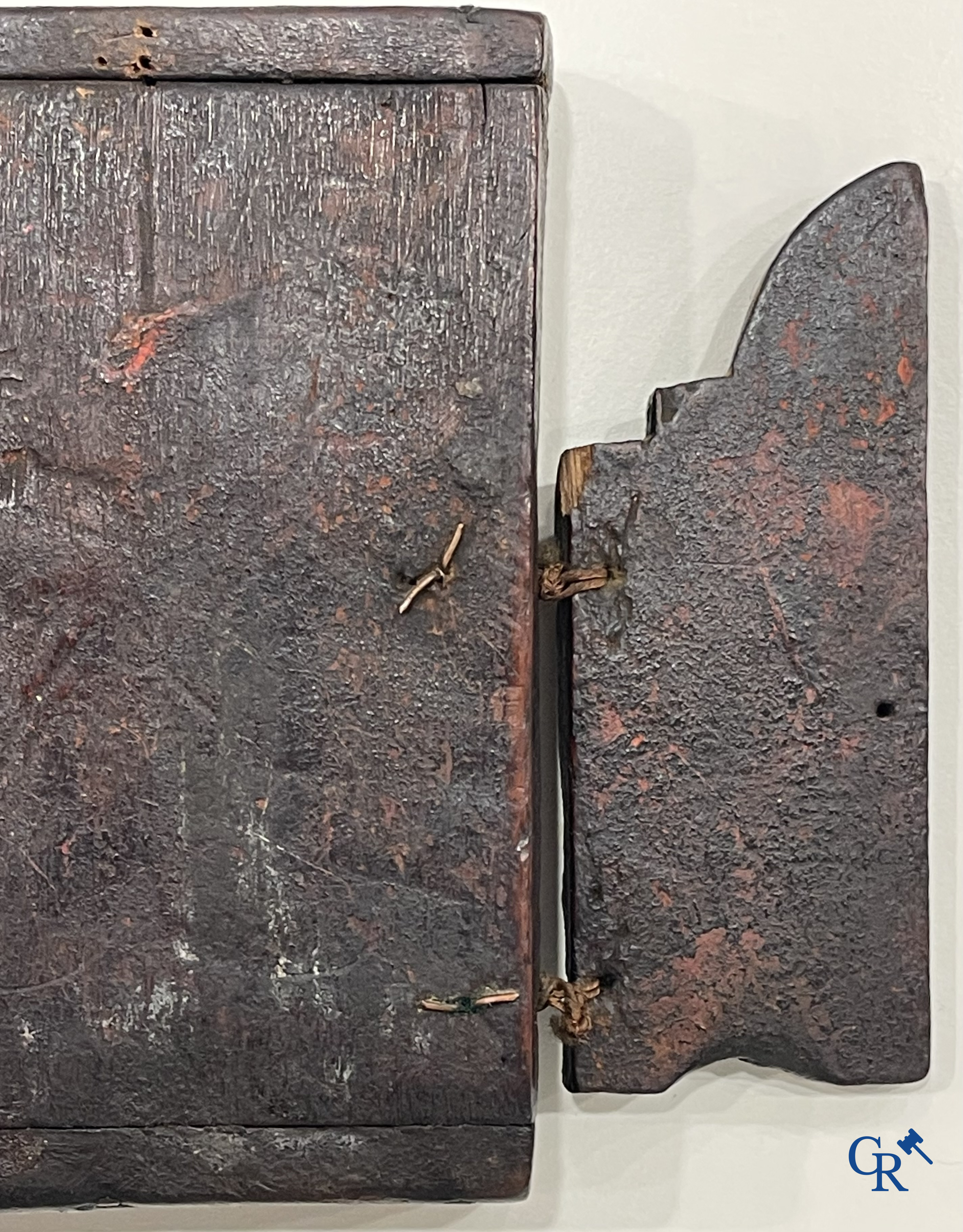 Greek Orthodox triptych icon, the Holy Mother of God with the Christ Child. Tempera on panel. 17th-18th century.