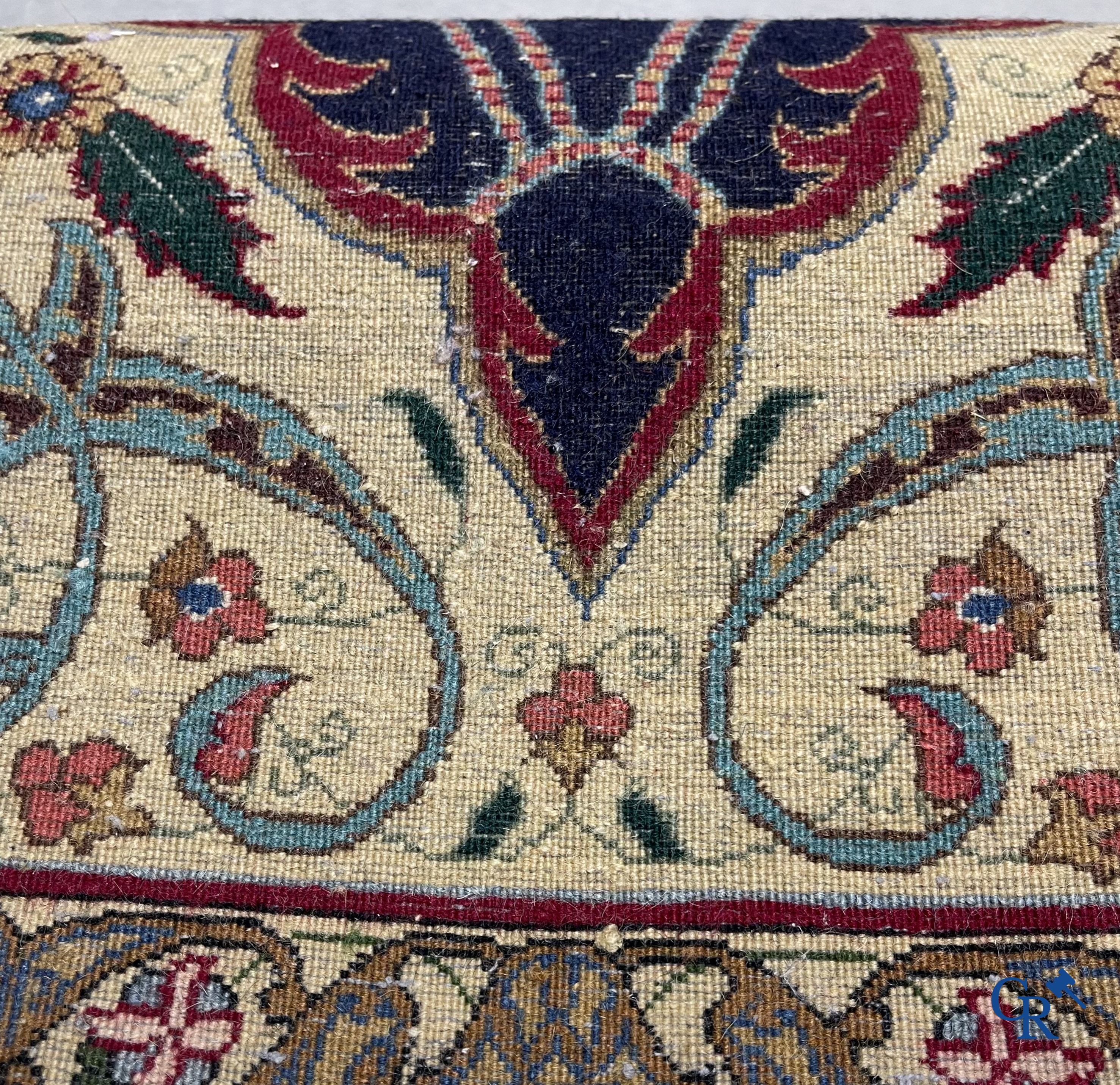 Oriental carpets. A wool prayer carpet.