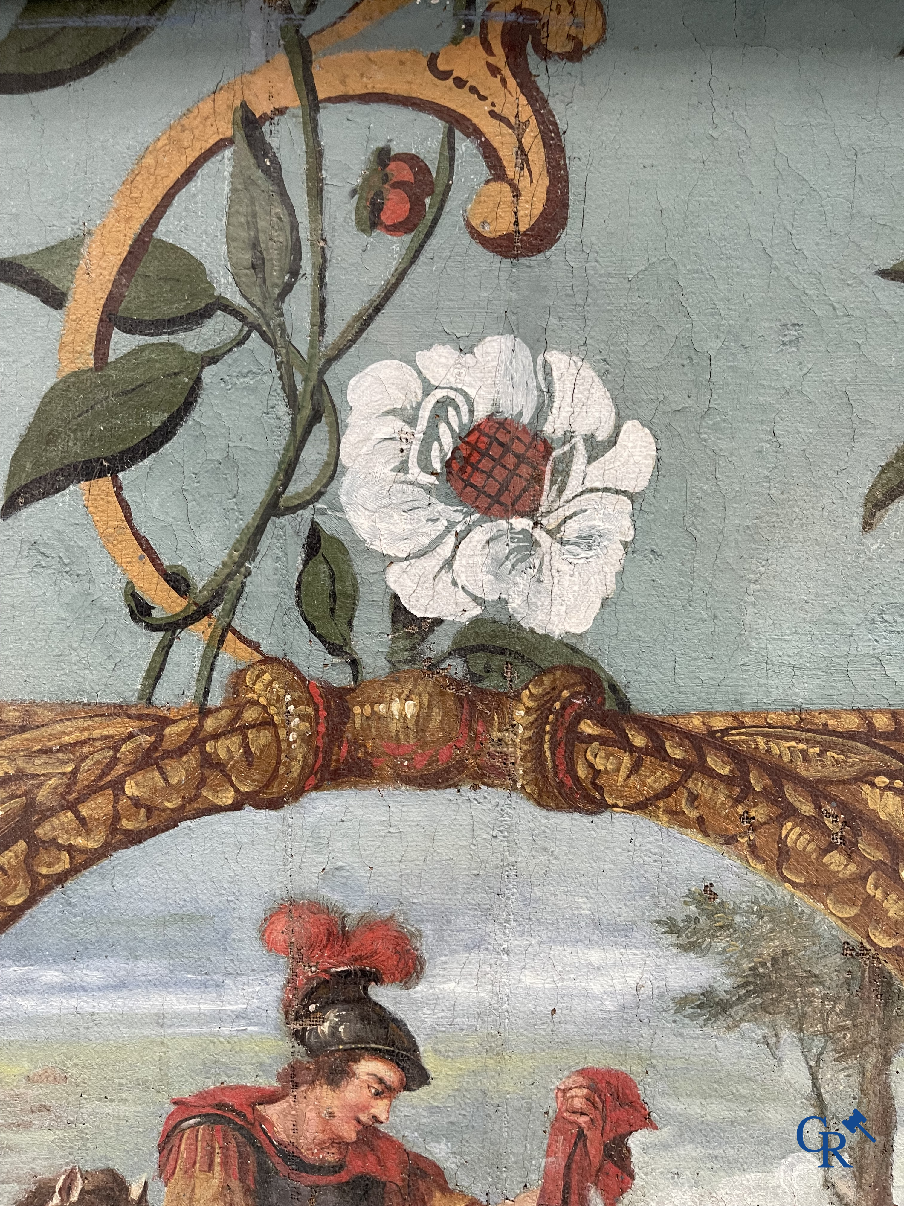 De Heilige Sint Maarten van Tours. Imposant schilderij, olie op doek. Eind 18e eeuw.