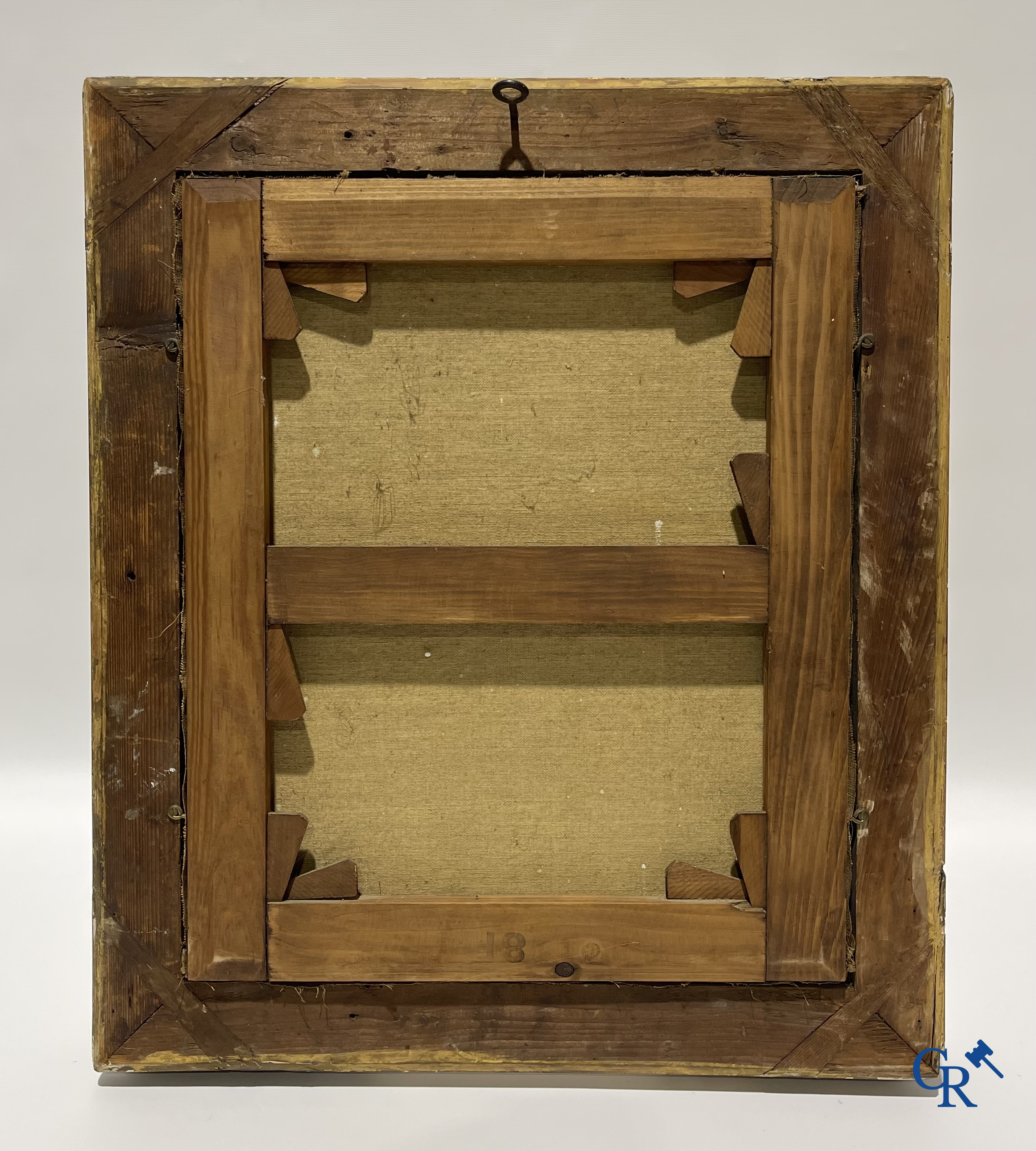 Romantic painting, oil on canvas. Venus with angel. Signed lower left Chapuis. 19th century.