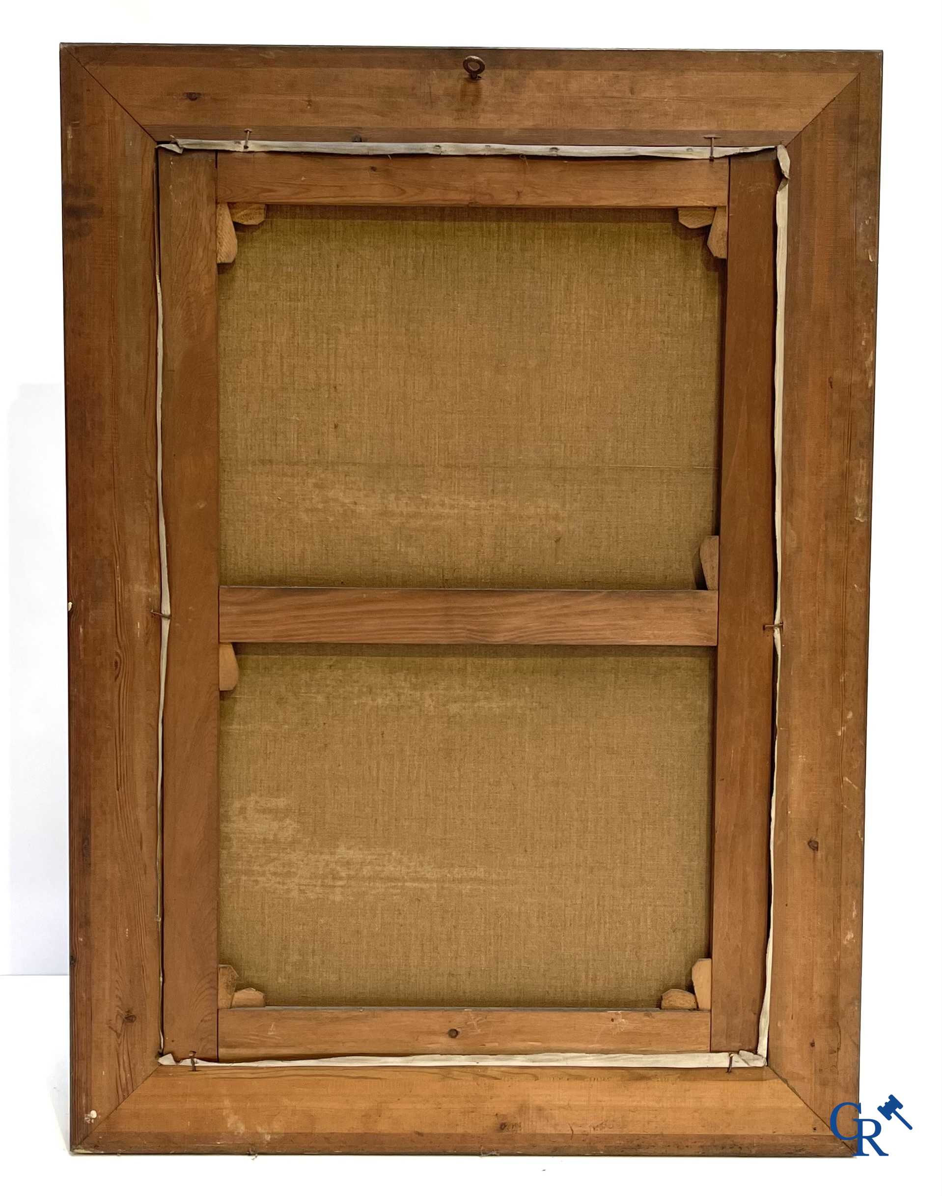 Charles Joseph Van Landuyt (1854-1934) Portret schilderij van een jongen. Vergulde kader. Olie op doek.