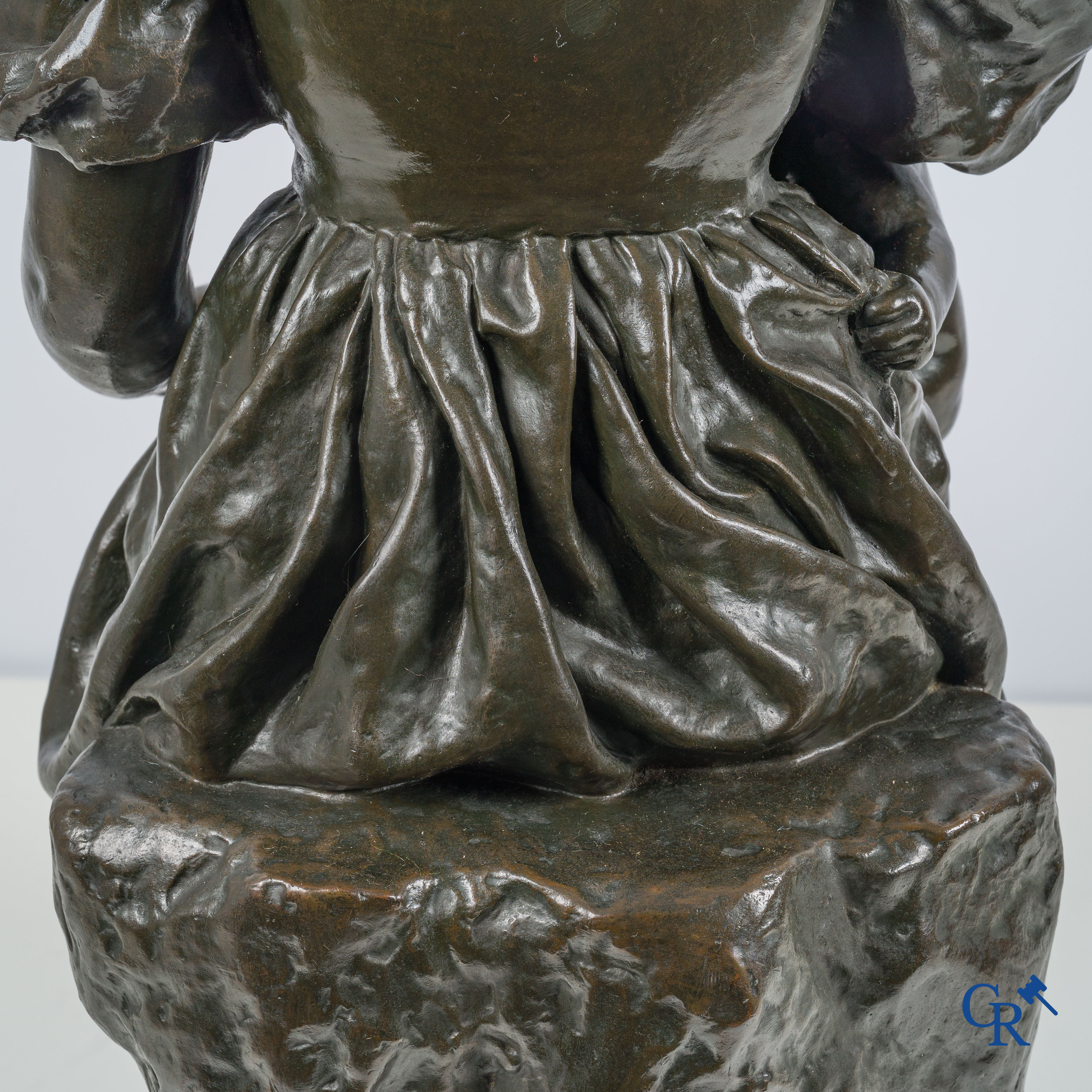 Paul Dubois (1829-1905) Maternité. Large bronze statue with brown patina. Signed P. Dubois, foundry F. Barbedienne.