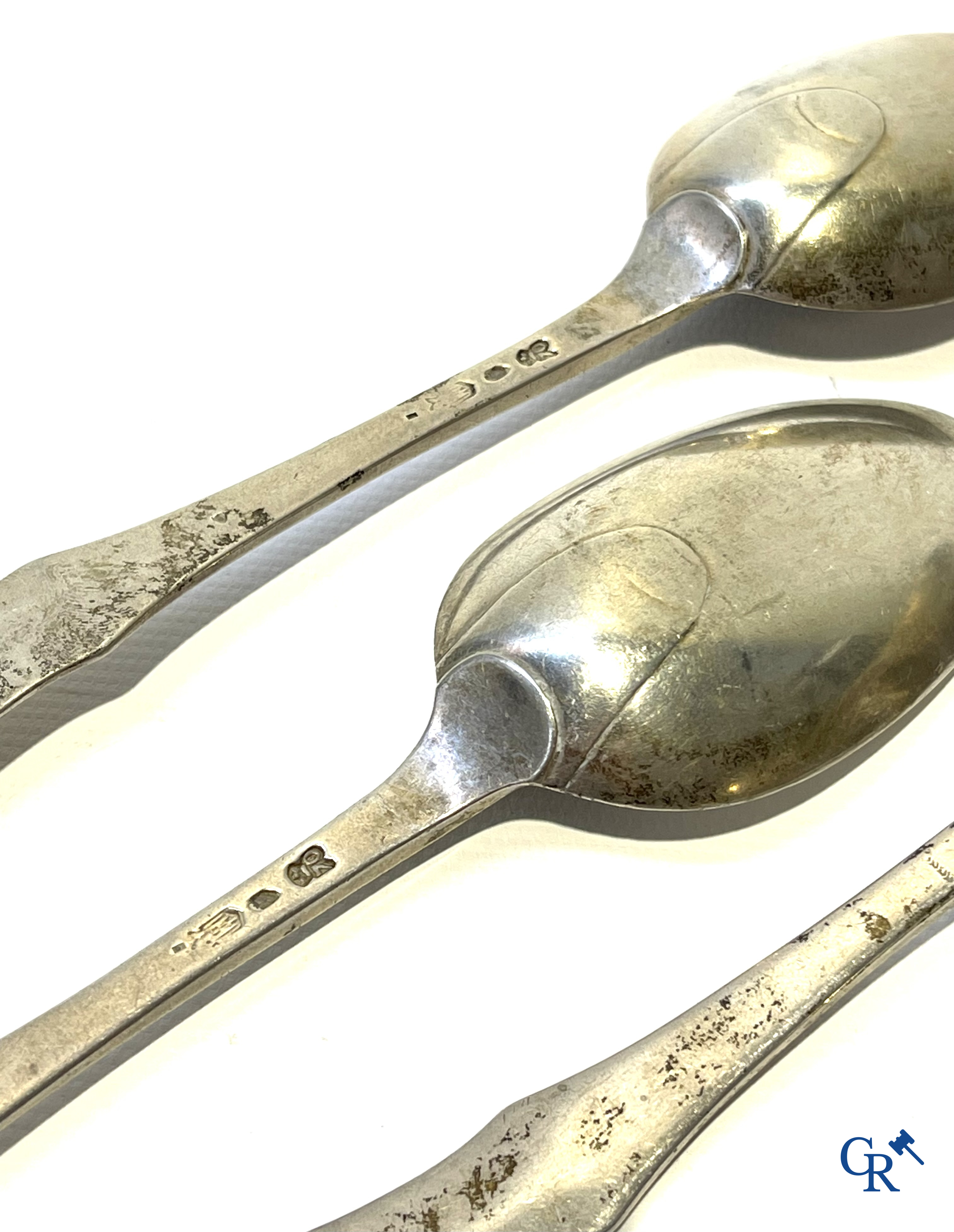 Silver. Lot consisting of 4 spoons and 4 forks in silver. Belgium 18th century. Hallmarks.