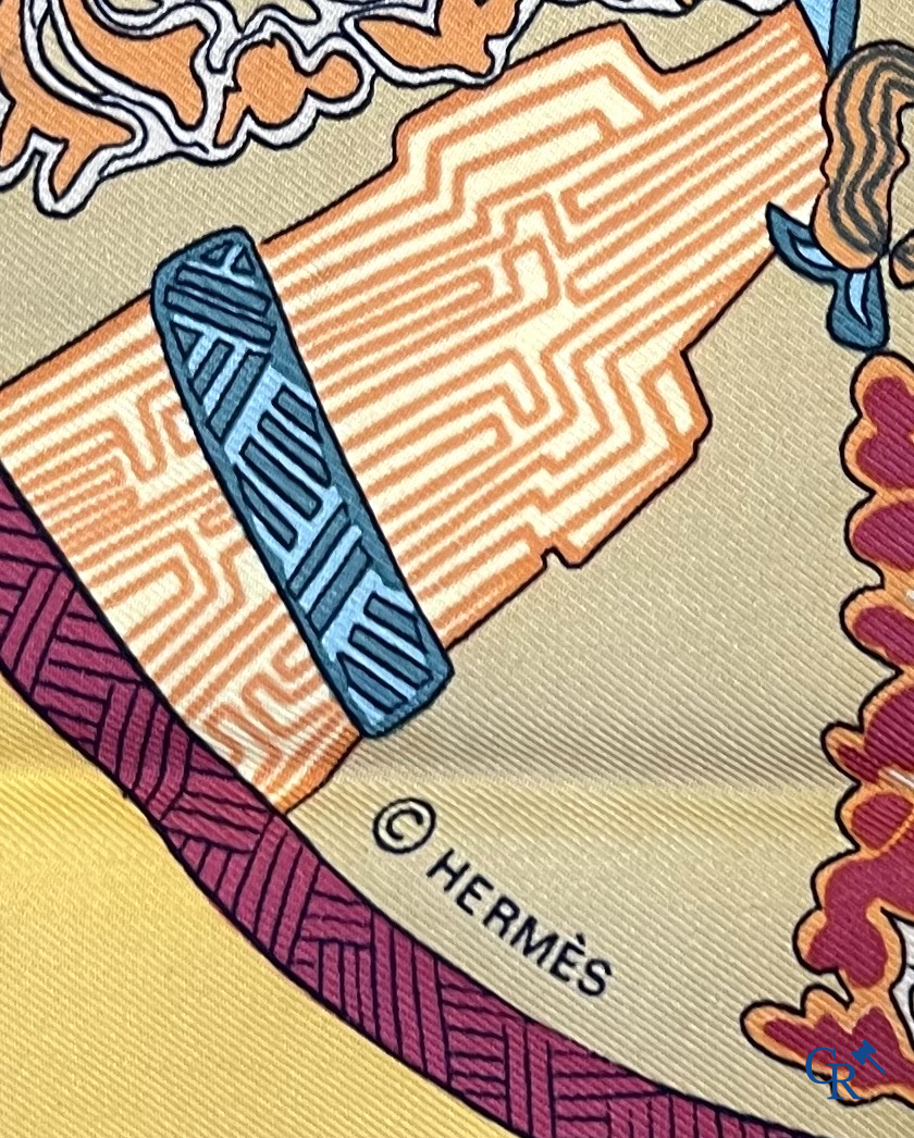 HERMES Paris. 2 Hermès dassen in originele doos en 2 sjaals. Ombrelles et Parapluies en Art des Steppes.