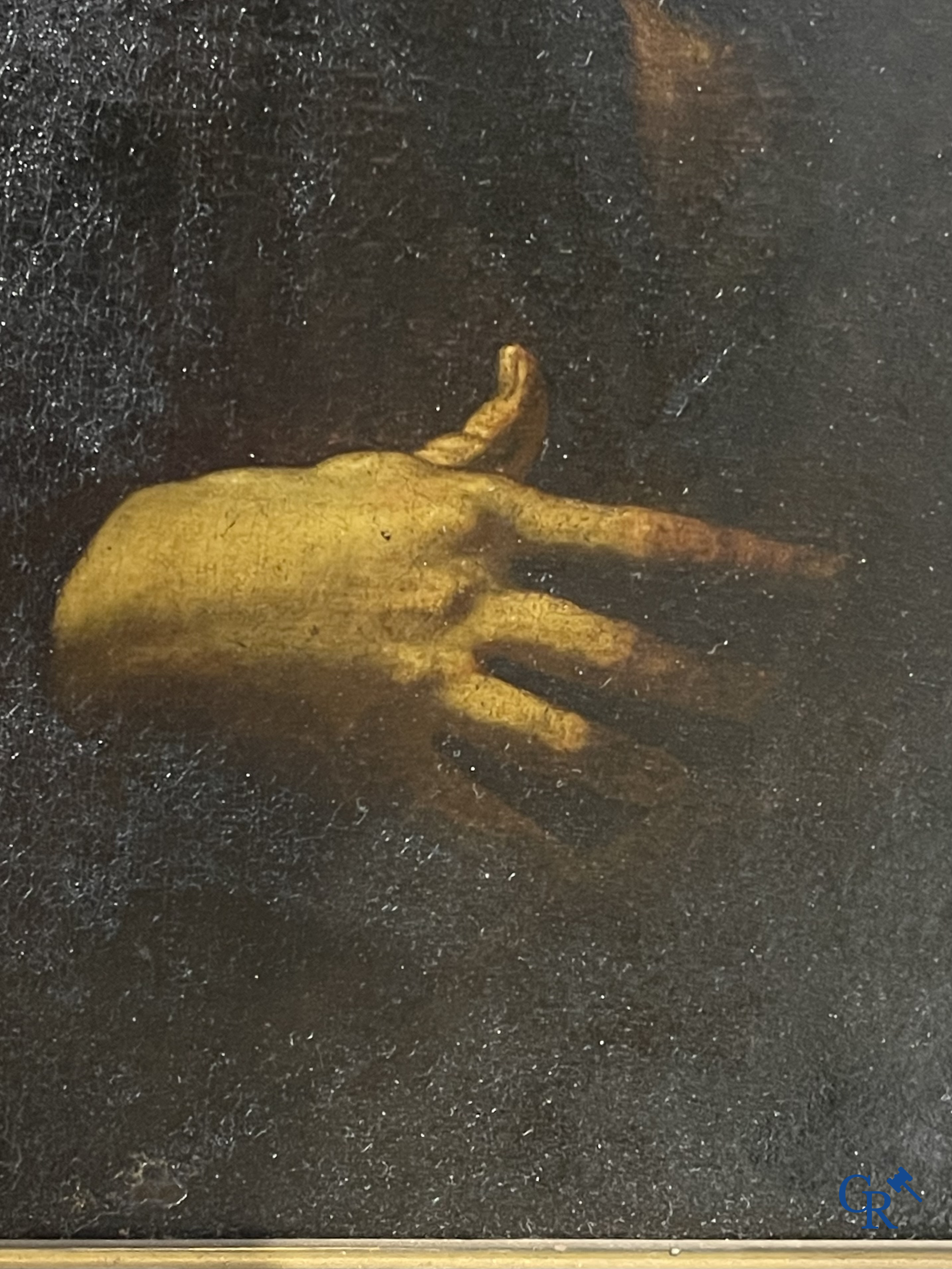 Religious Painting. Italian school, 17th century. Francis of Assisi. Oil on canvas. Old relining.