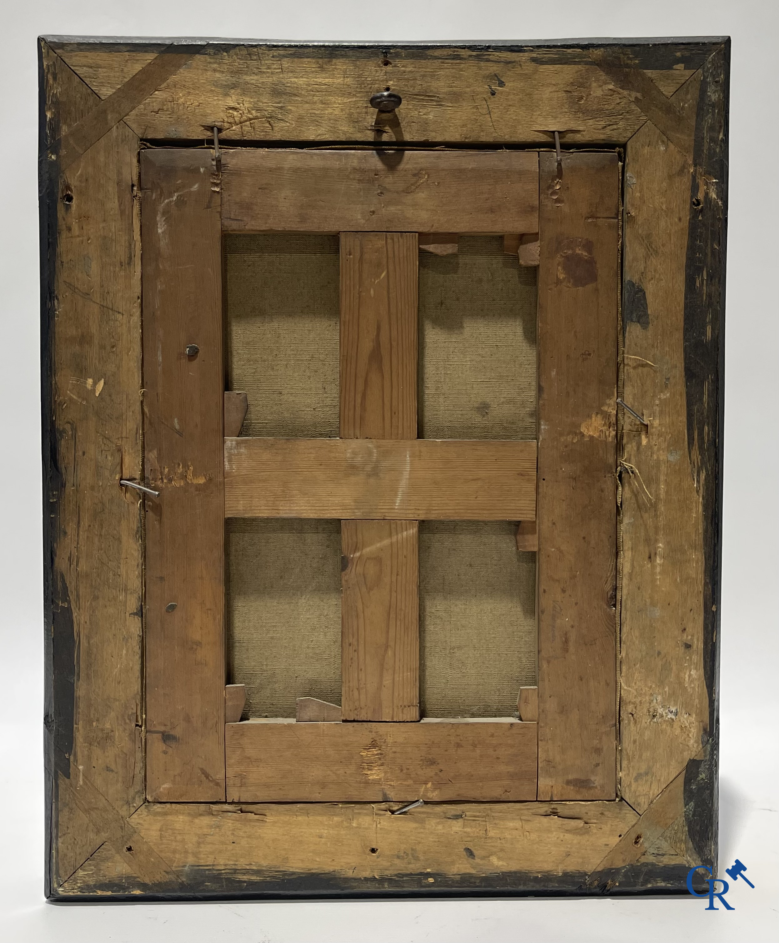 Religious Painting. Italian school, 17th century. Francis of Assisi. Oil on canvas. Old relining.