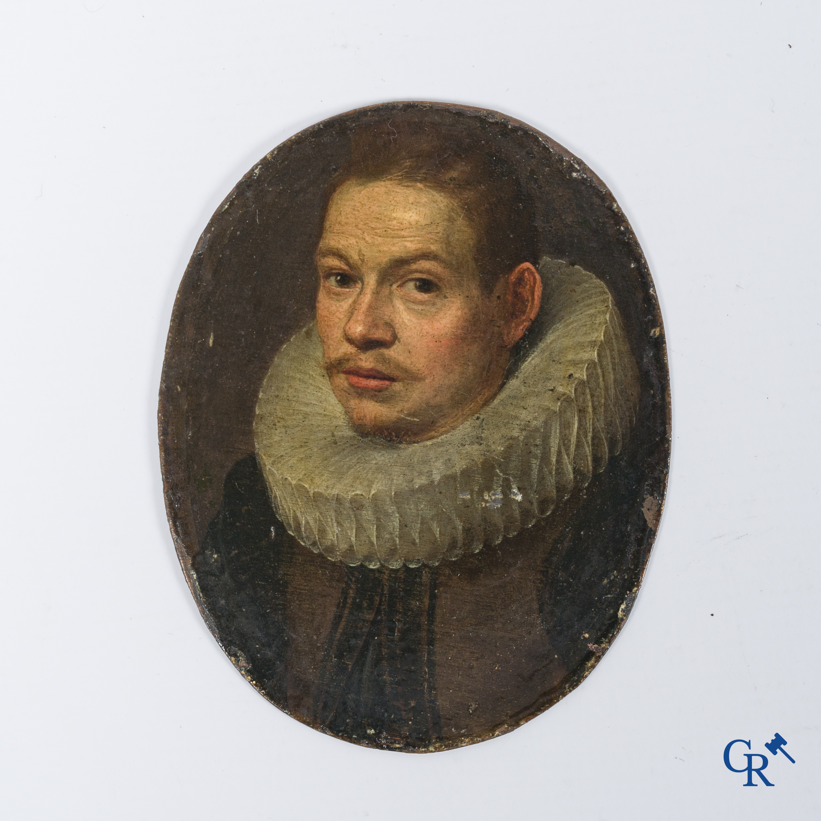 Miniature portrait of a nobleman. Oil on copper. 17th century.