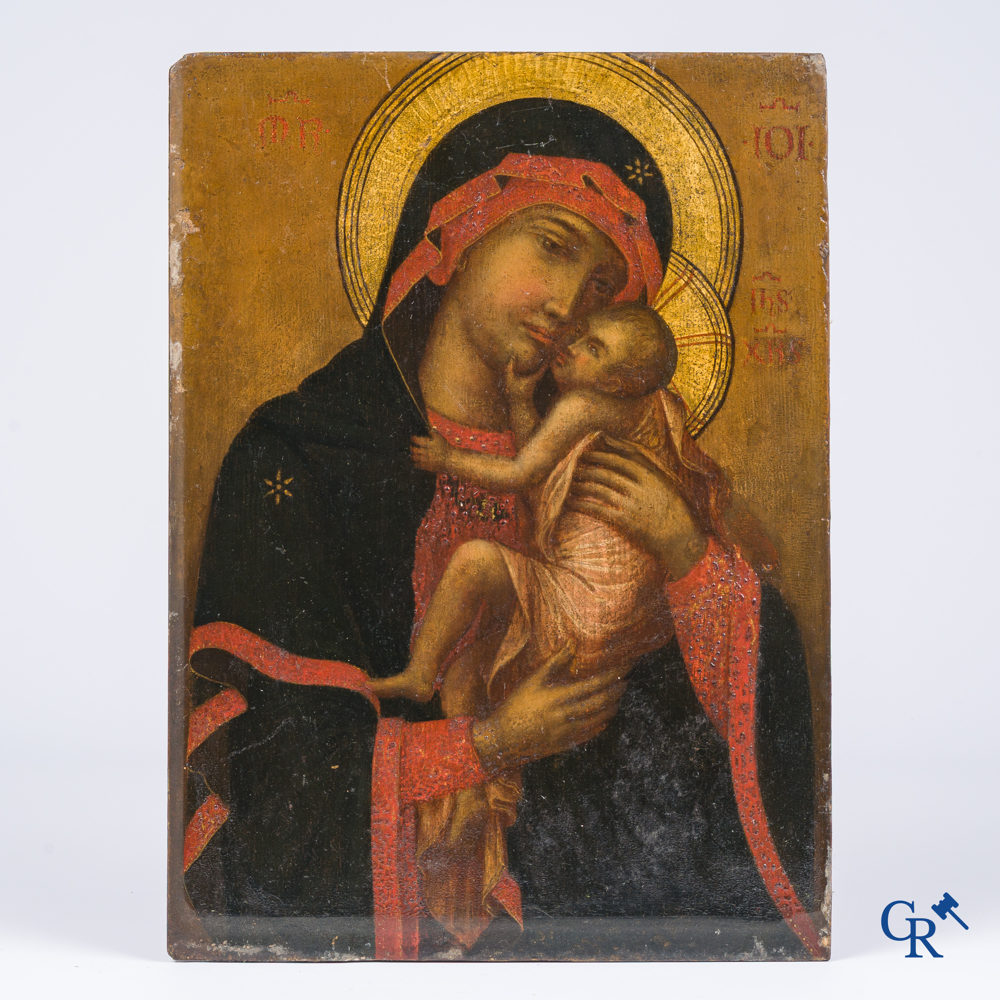 Icoon, Onze Lieve Vrouw van Vladimir. Tempera op paneel. XVIe - XVIIe eeuw.