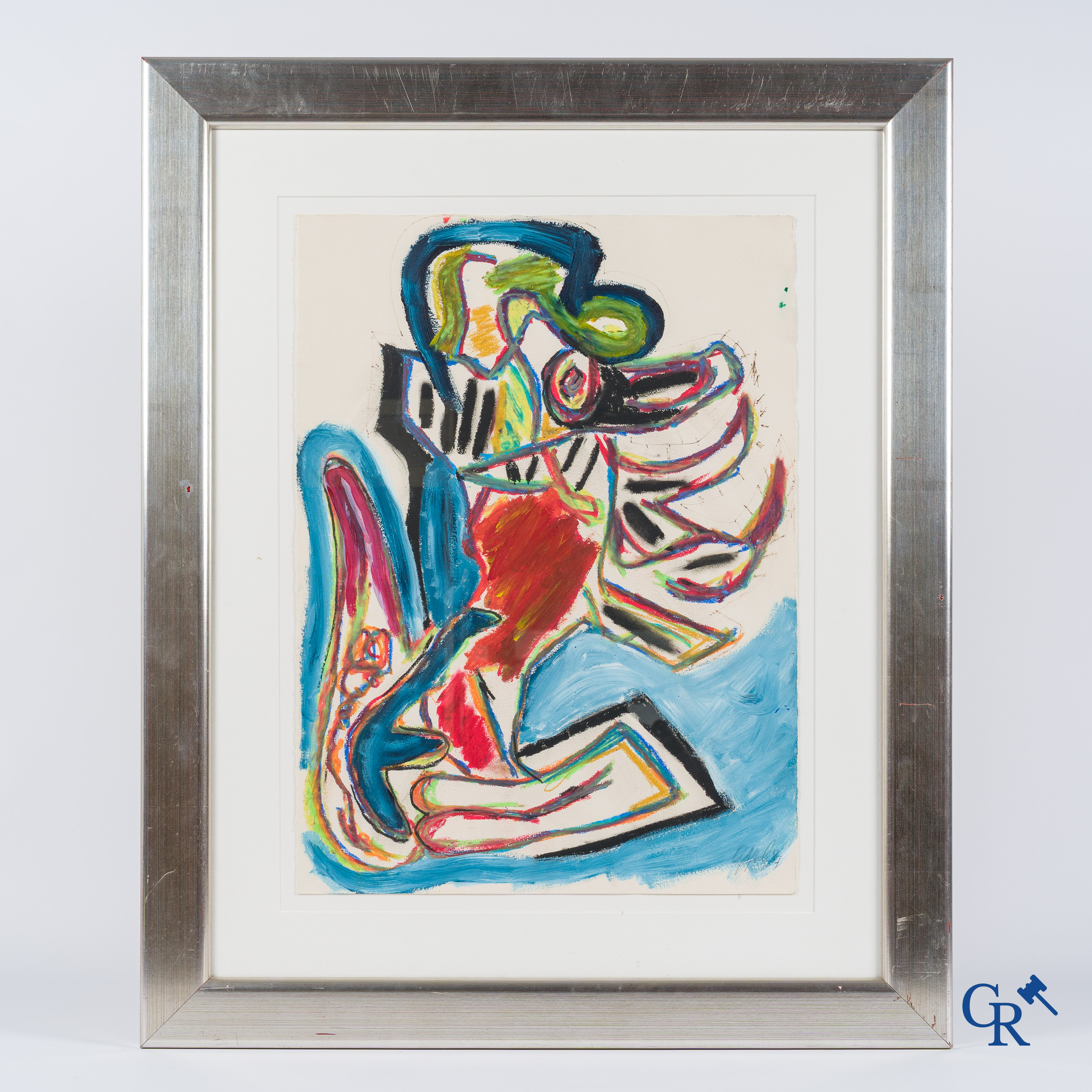 Karel Appel. (1921-2006) (*) Untitled. Oil and ink on paper. Signed and dated Appel '87.