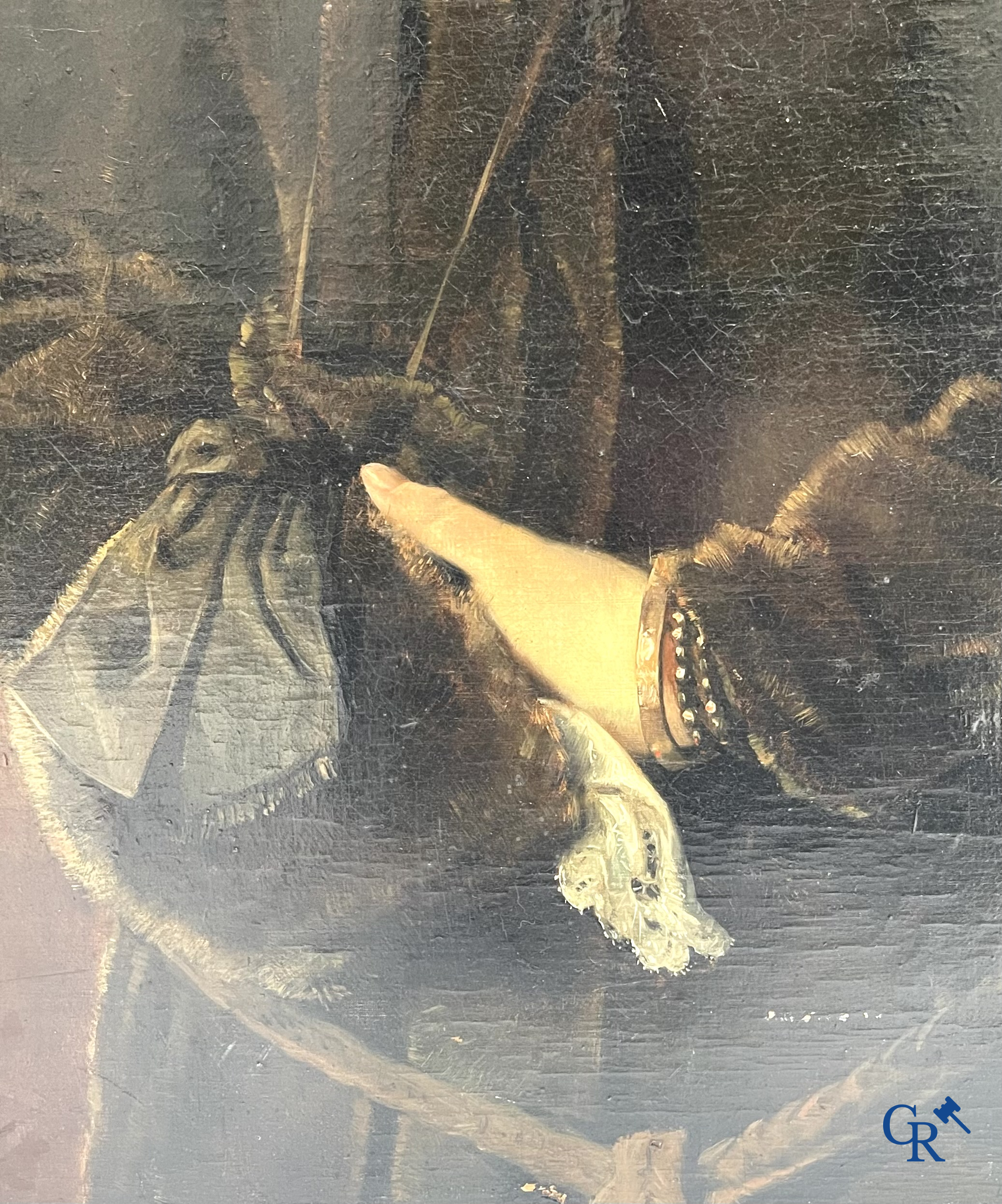 Charles Joseph Van Landuyt (1854-1934) Portrait of a young lady with fur coat, 1888. Oil on canvas.