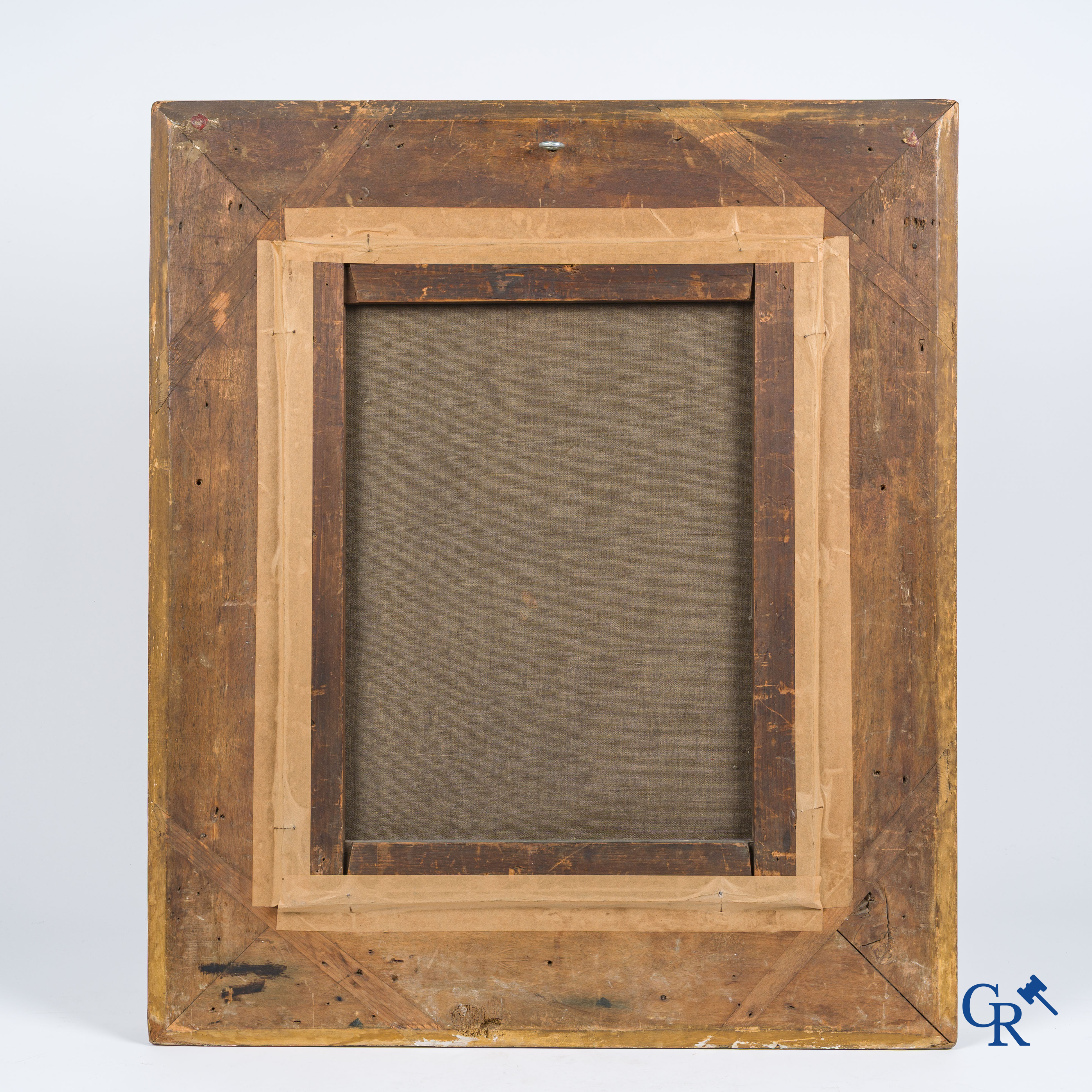 Quentin Metsys (volger van) "The tax collectors" Olie op doek. Herdoekt.