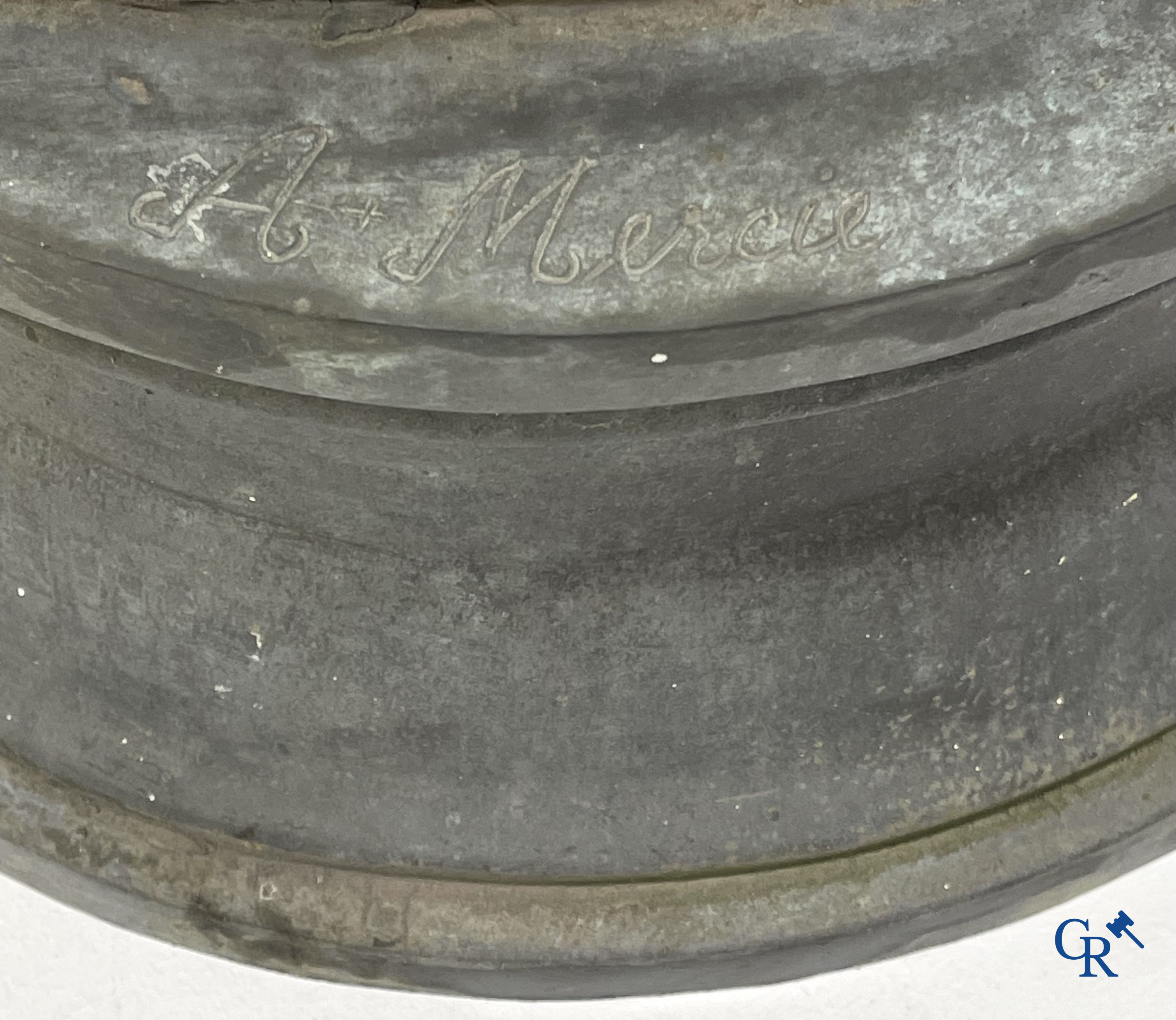 Antonin Mercié (after) Life-size bronze statue. David and Goliath. Signed A. Mercie. 20th century.