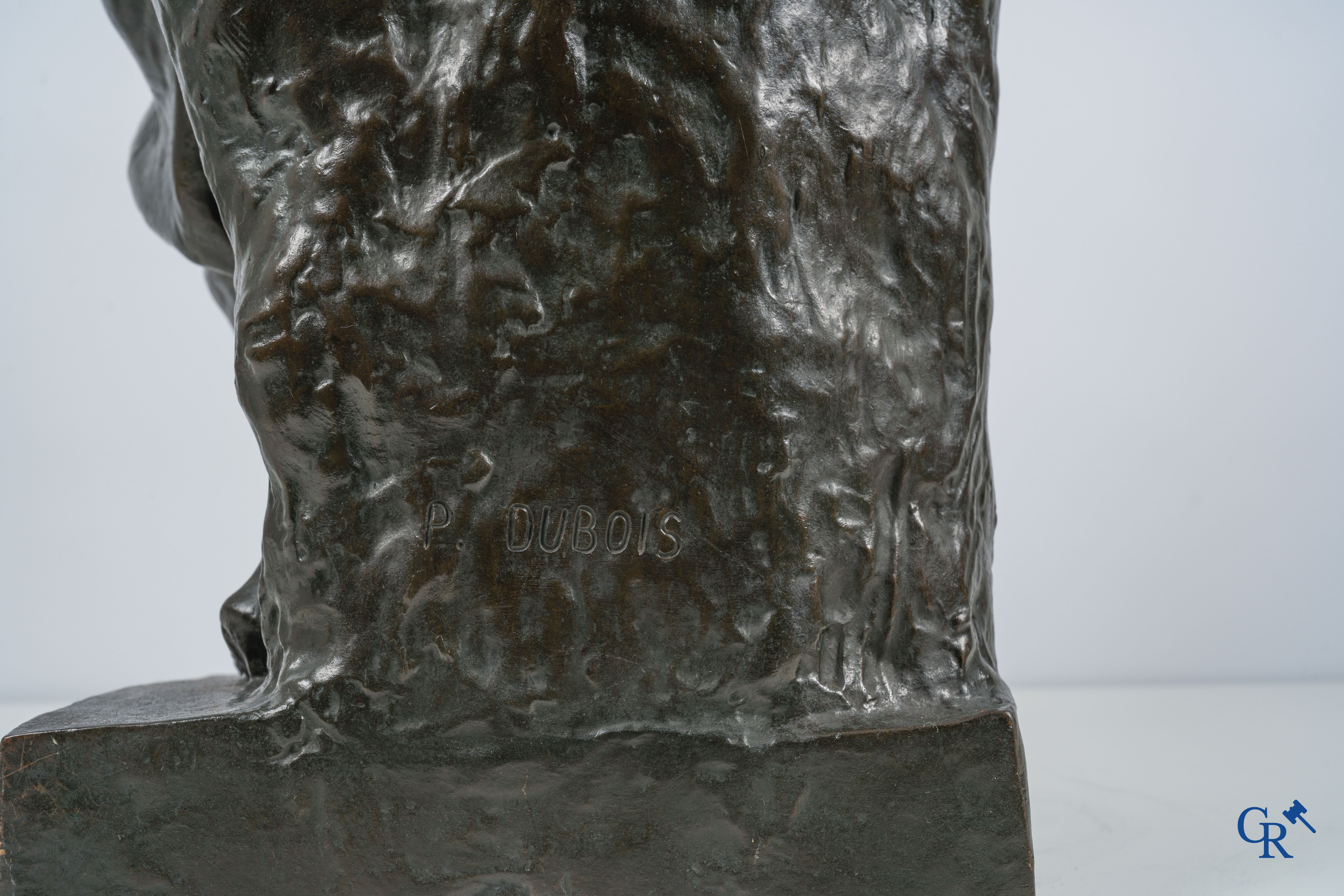 Paul Dubois (1829-1905) Maternité. Large bronze statue with brown patina. Signed P. Dubois, foundry F. Barbedienne.