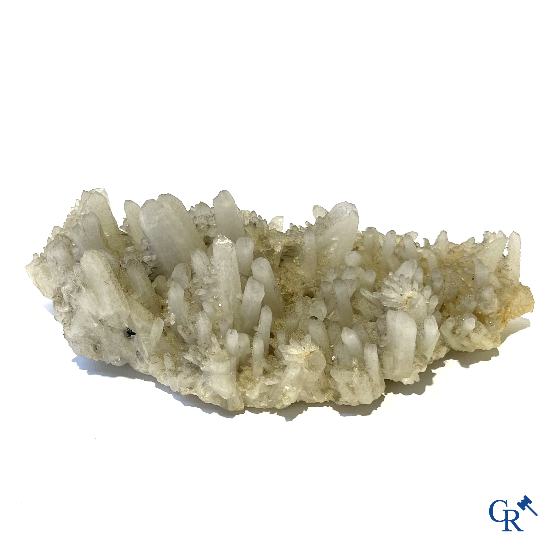 3 pieces of rock. A large Aragonite crystal, a rock crystal and a large Agate Geode Duo.