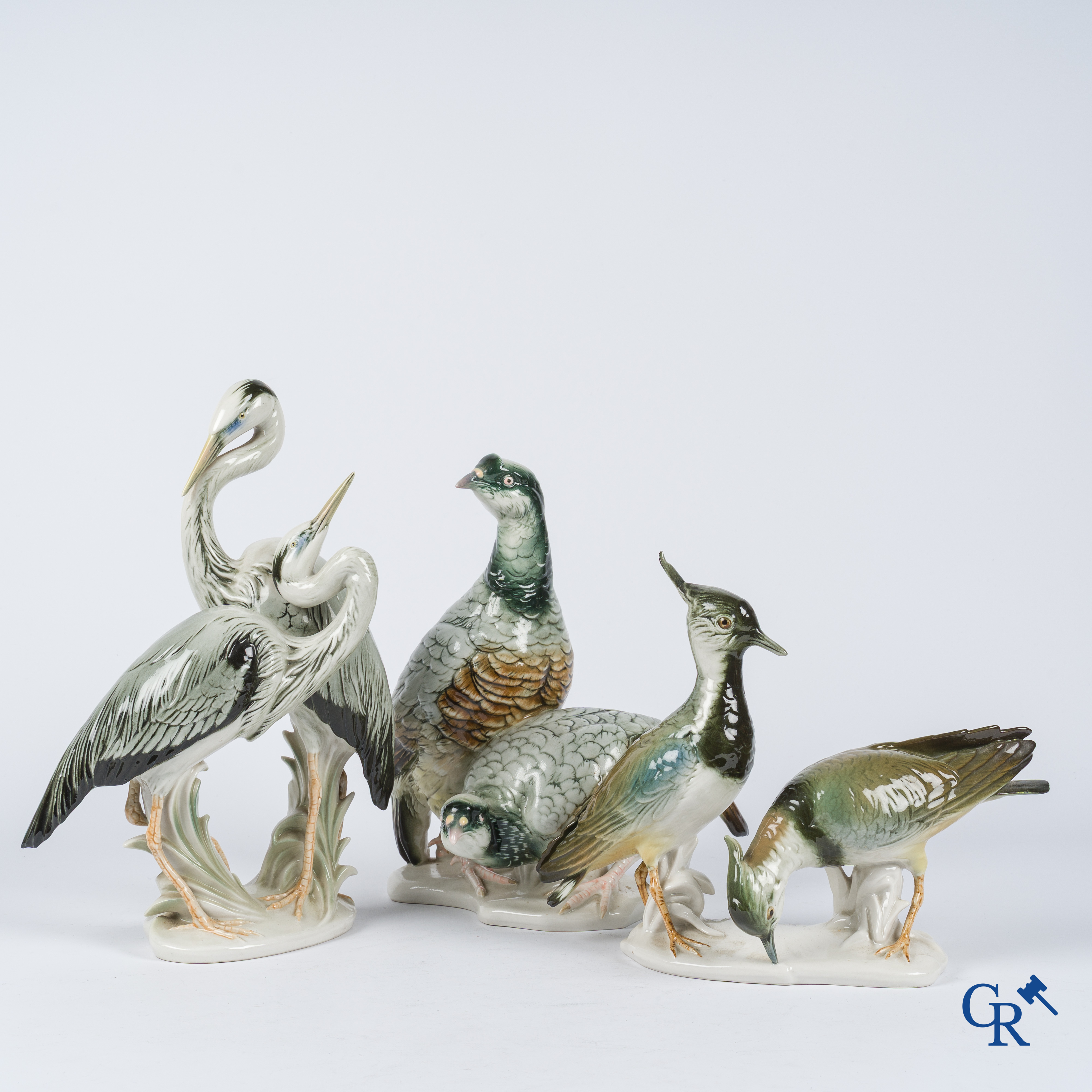 Karl Ens Volkstedt. 3 Large groups in fine German porcelain. Marked.