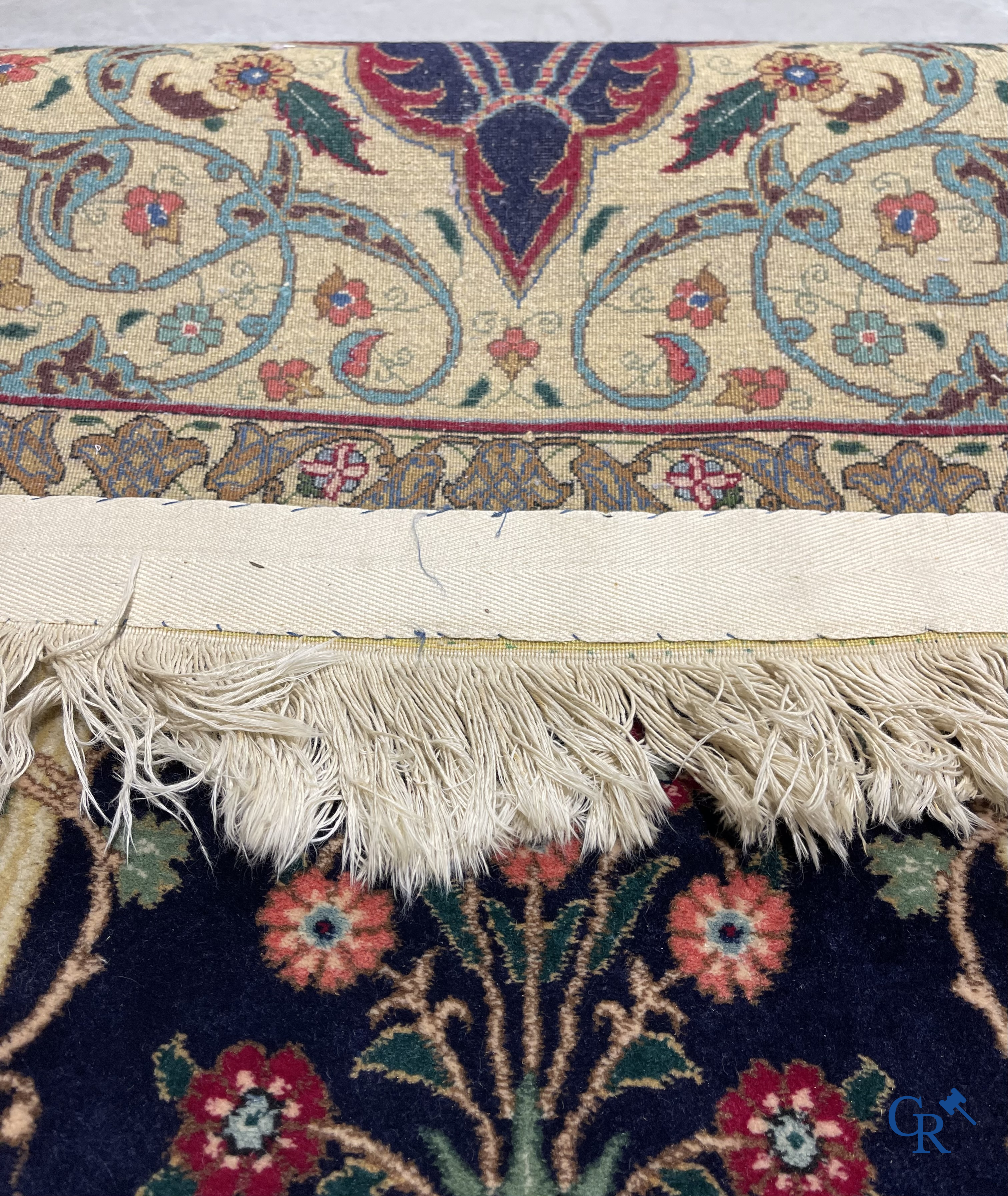 Oriental carpets. A wool prayer carpet.