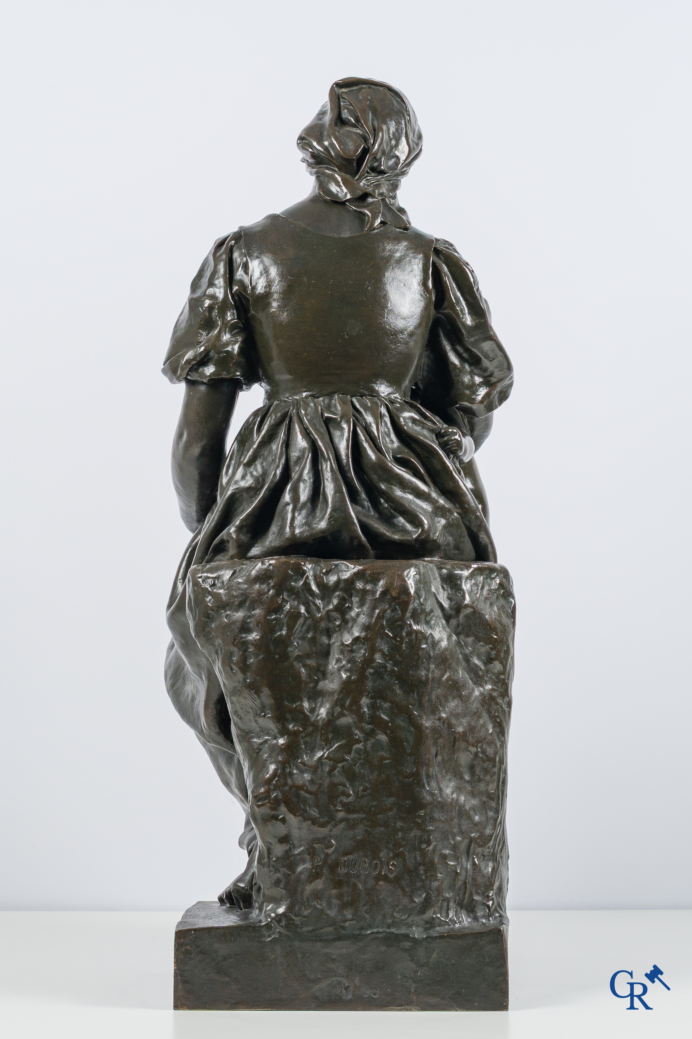 Paul Dubois (1829-1905) Maternité. Large bronze statue with brown patina. Signed P. Dubois, foundry F. Barbedienne.