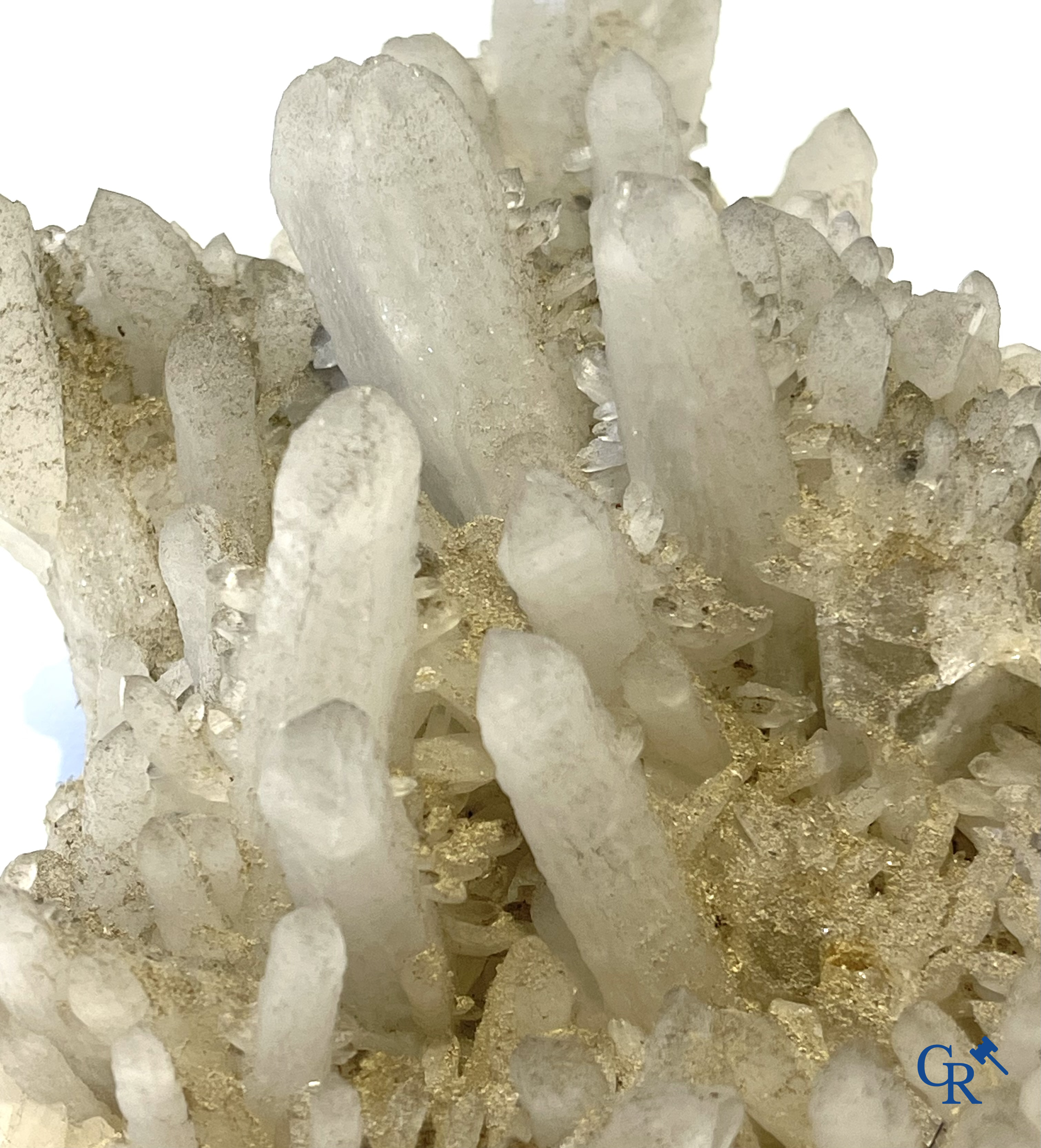 3 pieces of rock. A large Aragonite crystal, a rock crystal and a large Agate Geode Duo.