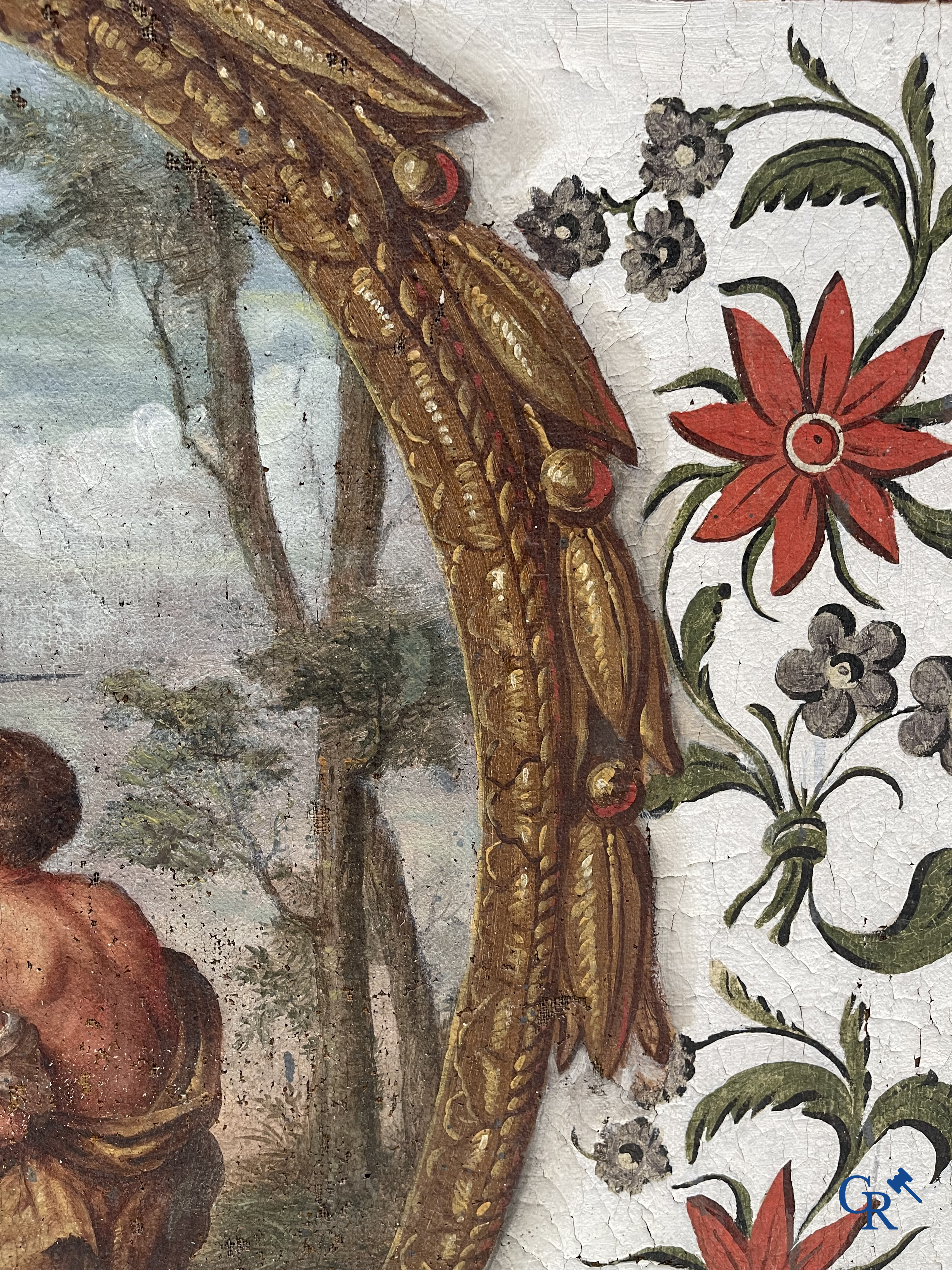 De Heilige Sint Maarten van Tours. Imposant schilderij, olie op doek. Eind 18e eeuw.