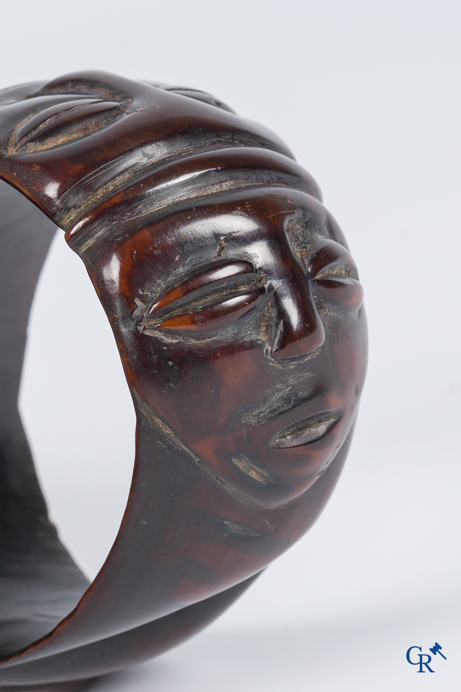 Tribal Art. An African fine carved Bangle bracelet.