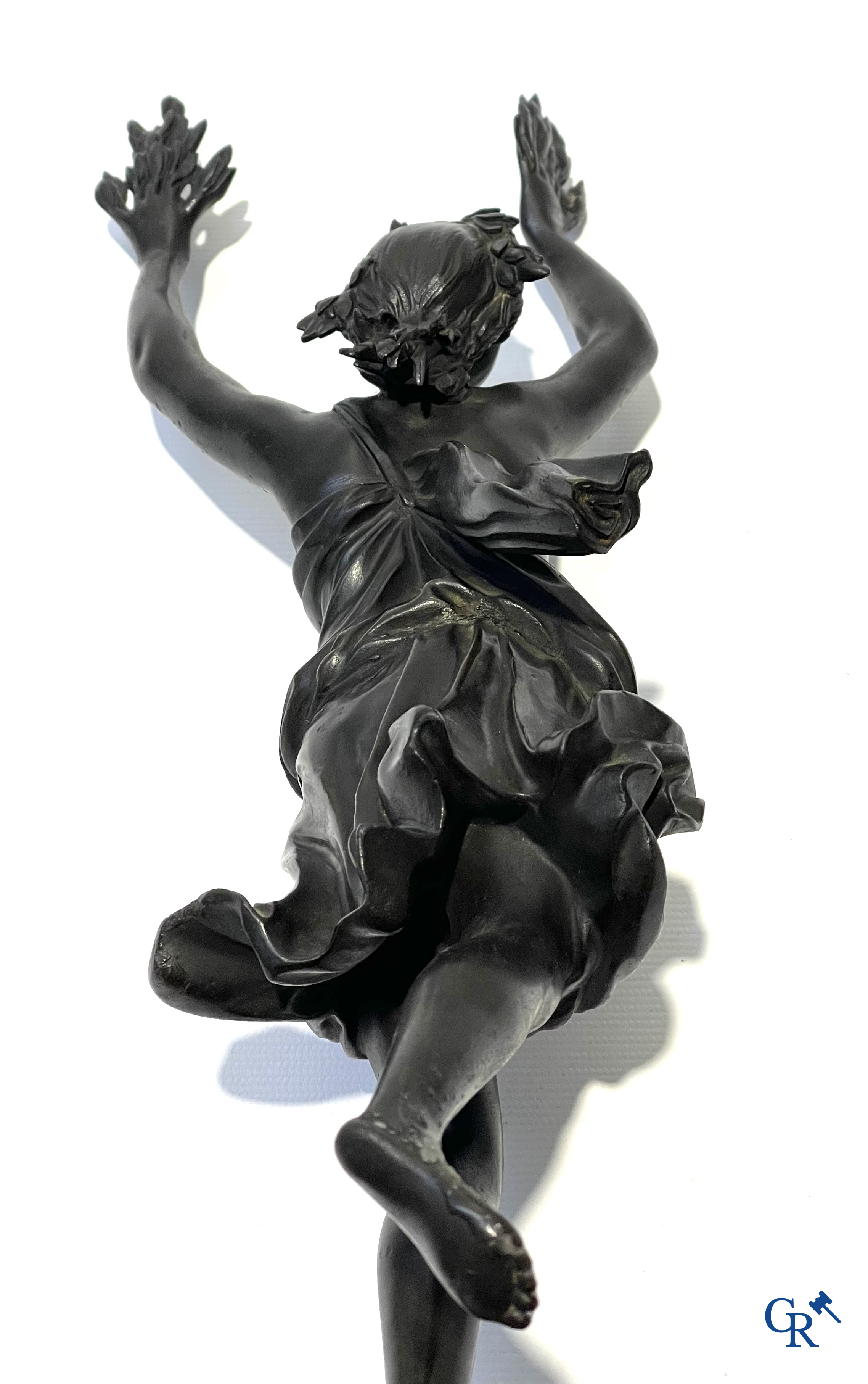 Bronze statue in the antique style depicting Daphne, after the Greek myth of Apollo and Daphne. 19th century.