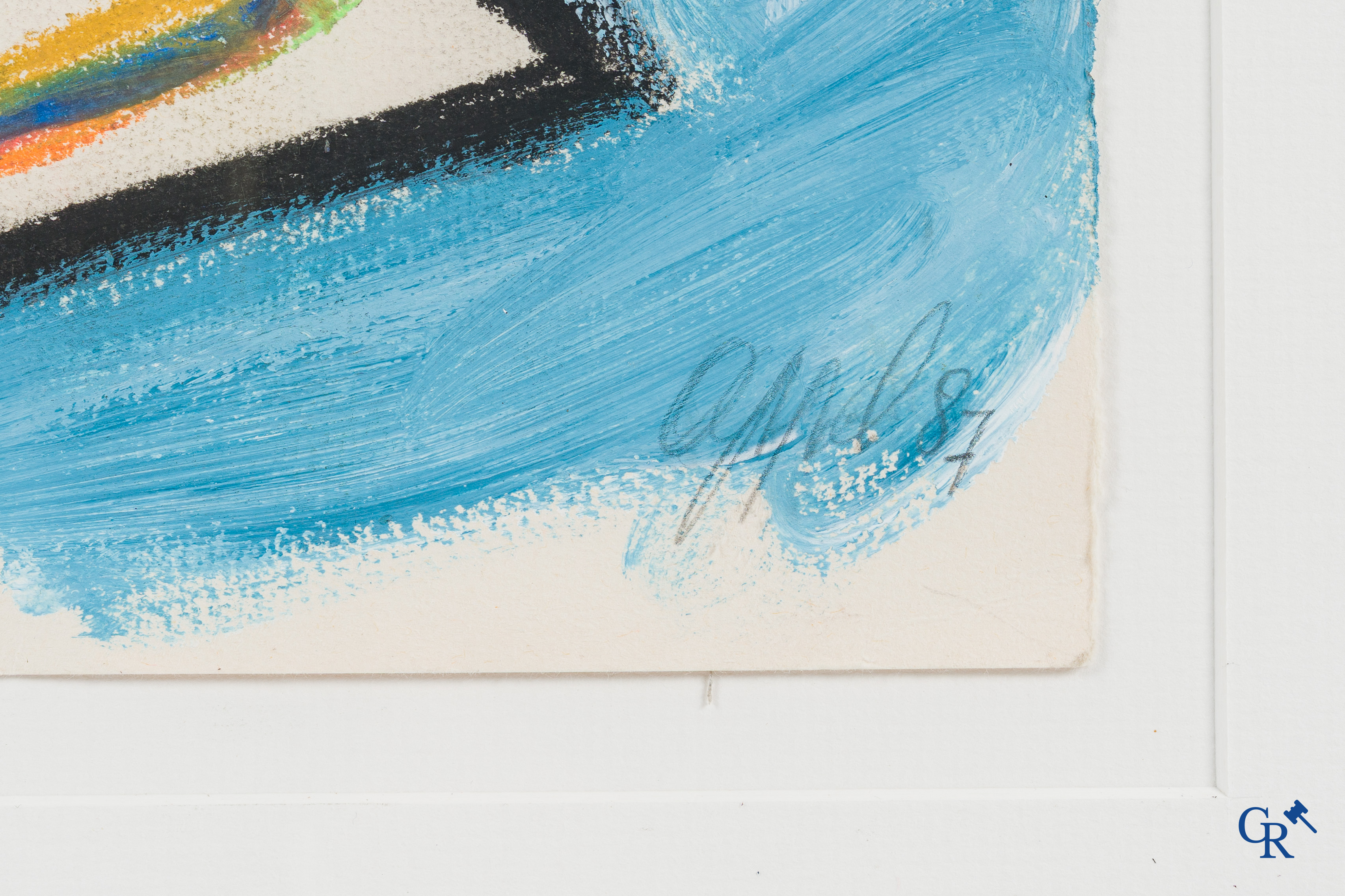 Karel Appel. (1921-2006) (*) Untitled. Oil and ink on paper. Signed and dated Appel '87.