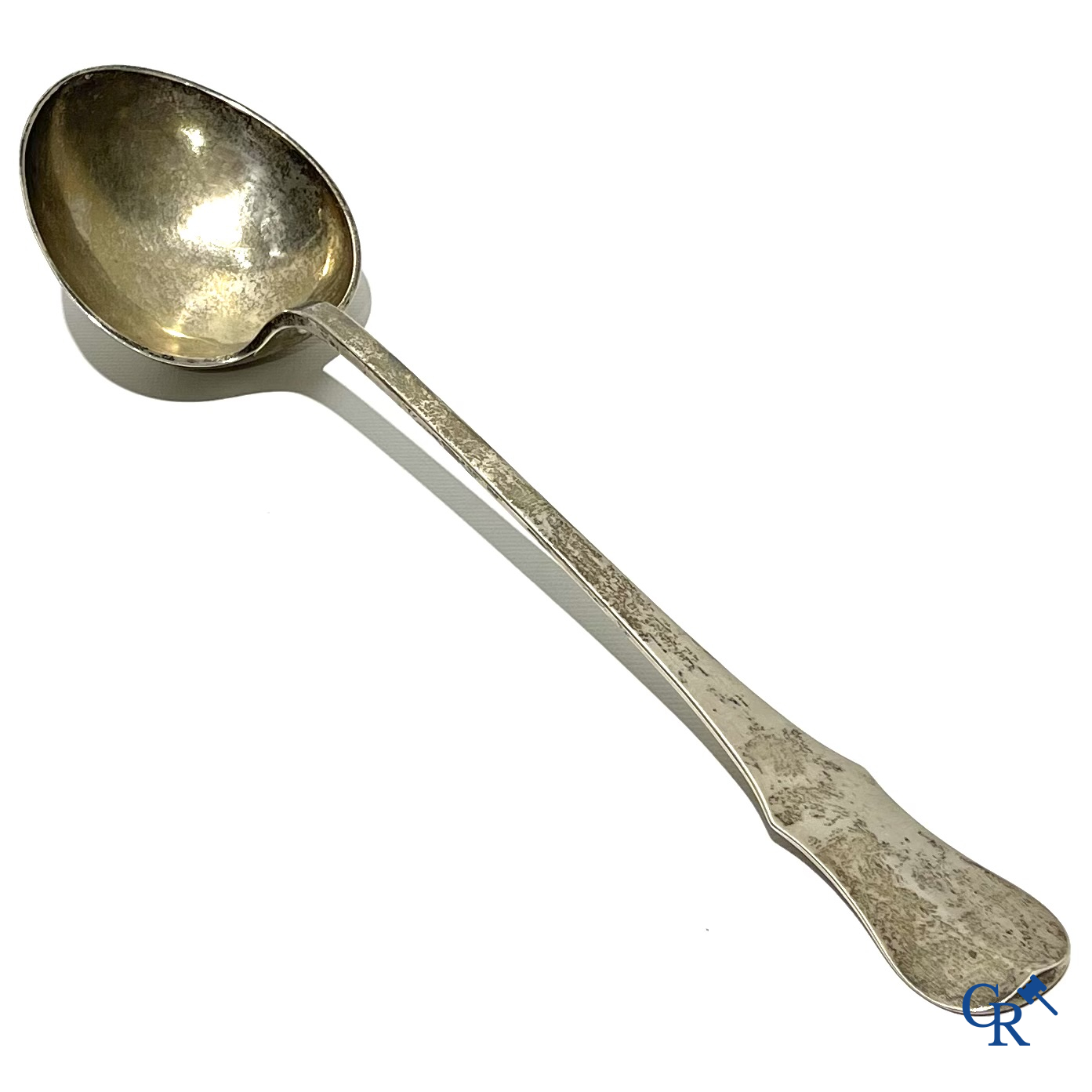 Jean-Baptiste Fallon, Namur 1787. Large stew spoon "cuillère à ragoût" in silver. Engraved initials JBF.