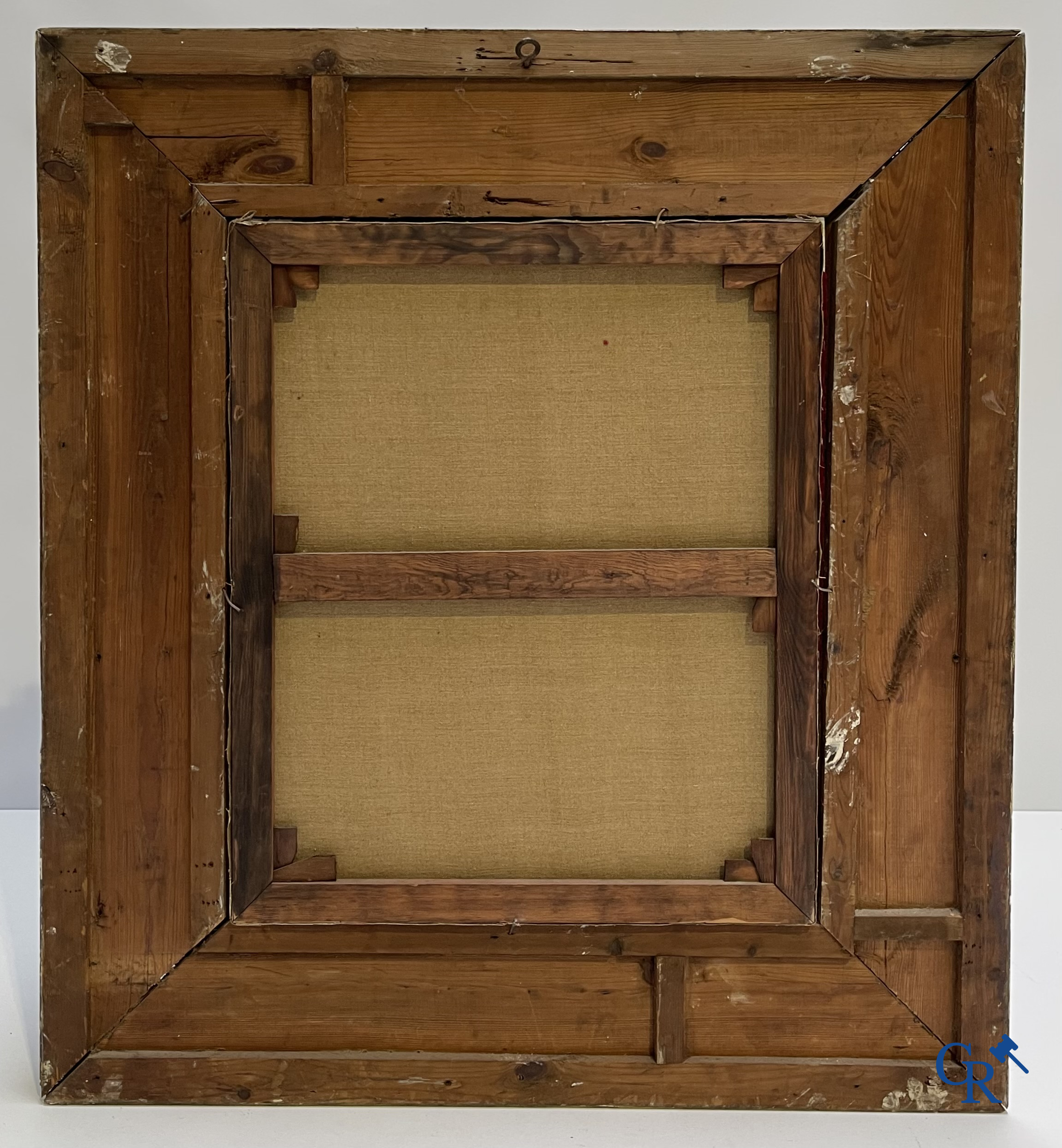 Lainez, Romantic painting in gilded frame. Oil on canvas. 19th century. Signed lower right.