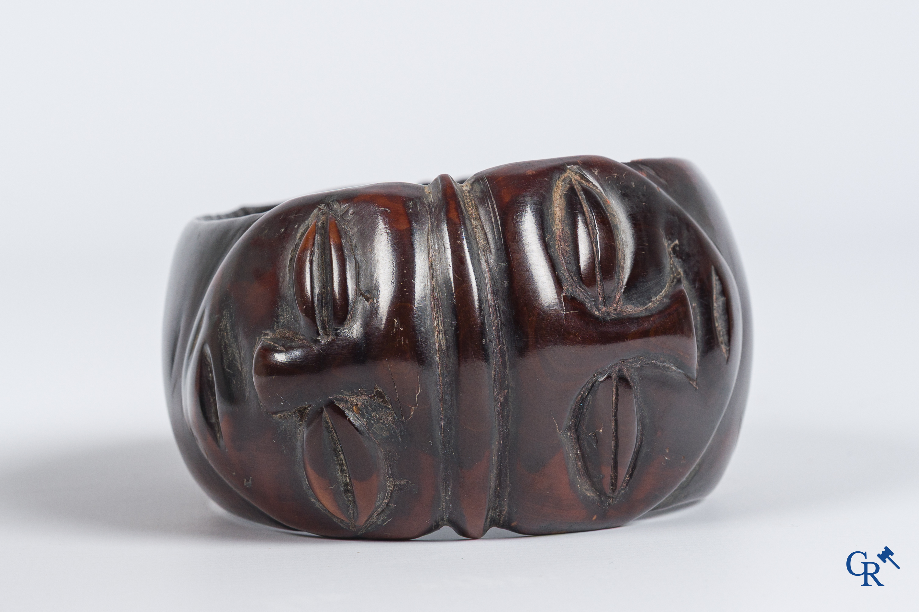 Tribal Art. An African fine carved Bangle bracelet.
