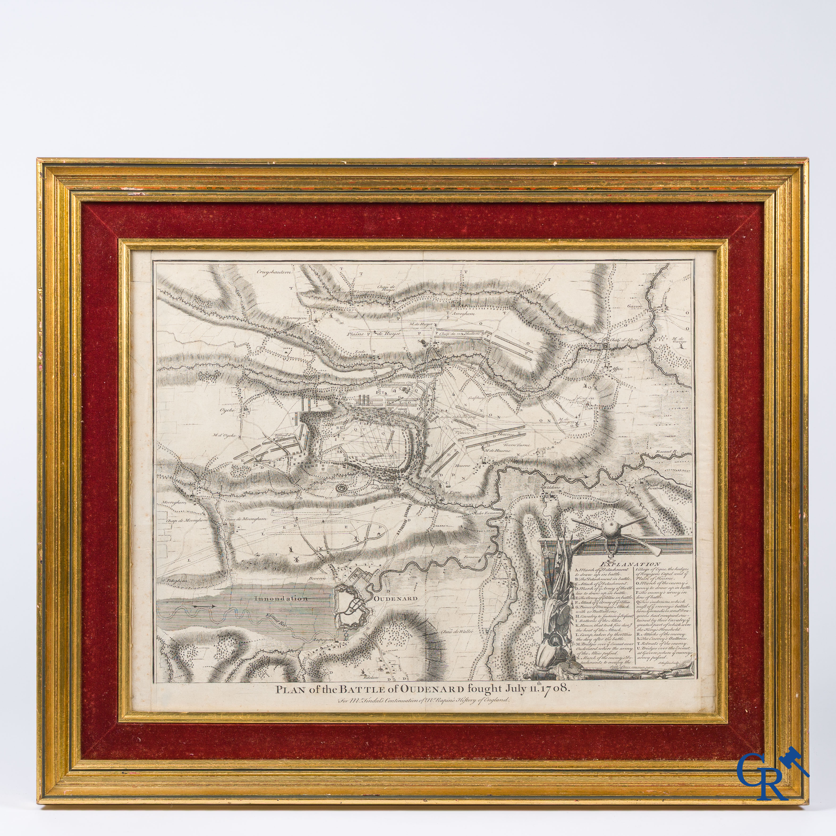 Oudenaarde, 7 antieke kaarten, waaronder strijdplannen, stads- en omwallingsplannen enz. 17e-18e eeuw.