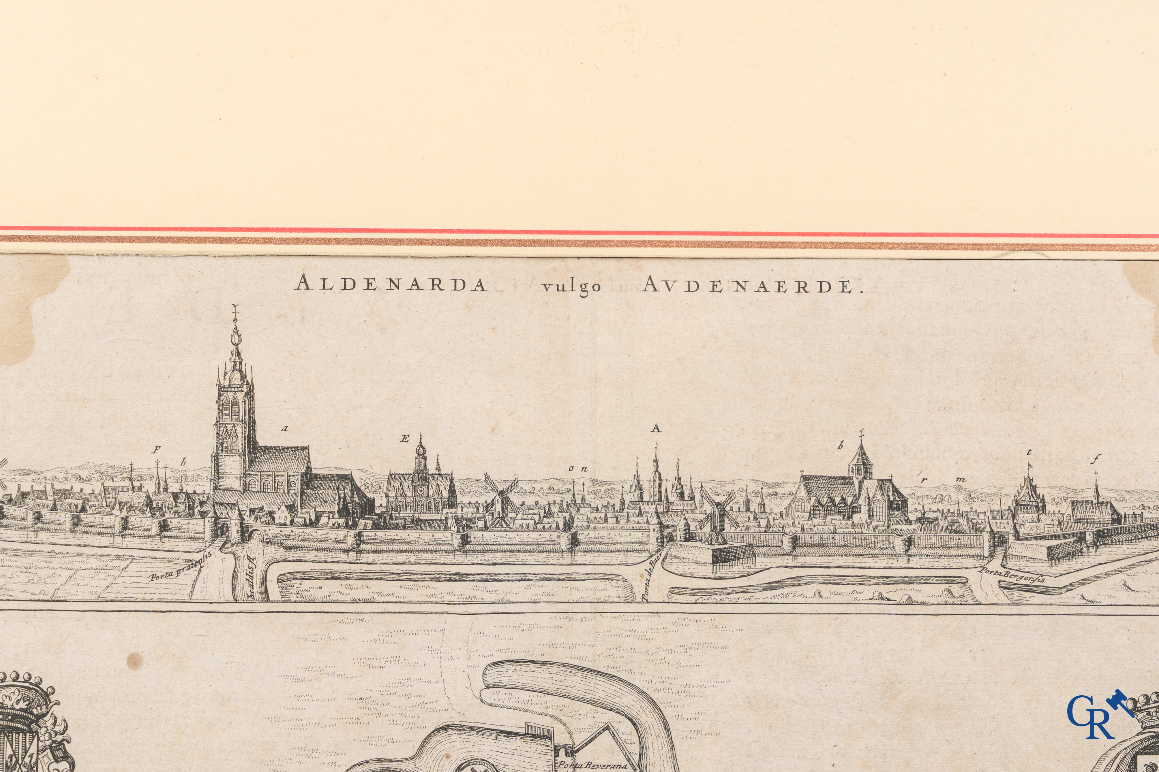 Oudenaarde, 7 antieke kaarten, waaronder strijdplannen, stads- en omwallingsplannen enz. 17e-18e eeuw.