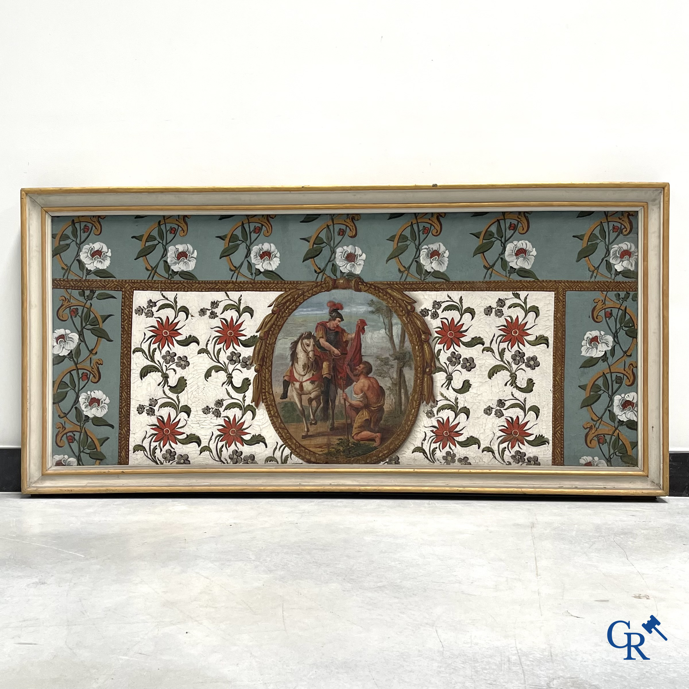 De Heilige Sint Maarten van Tours. Imposant schilderij, olie op doek. Eind 18e eeuw.