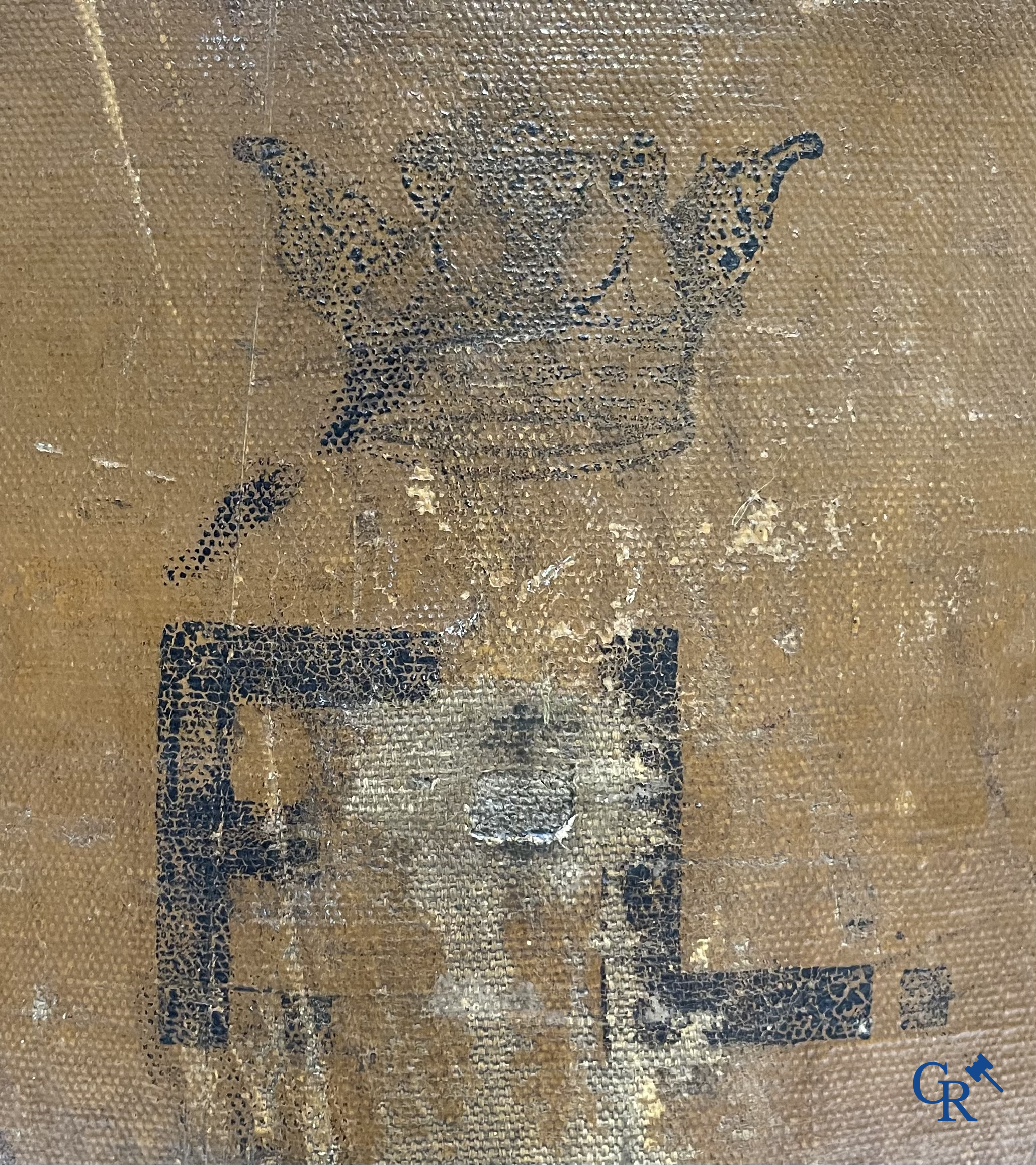 Antieke koffer. Buitengewone grote reiskoffer met dressing. Meerdere schuiven en opbergvakken. Circa 1900.