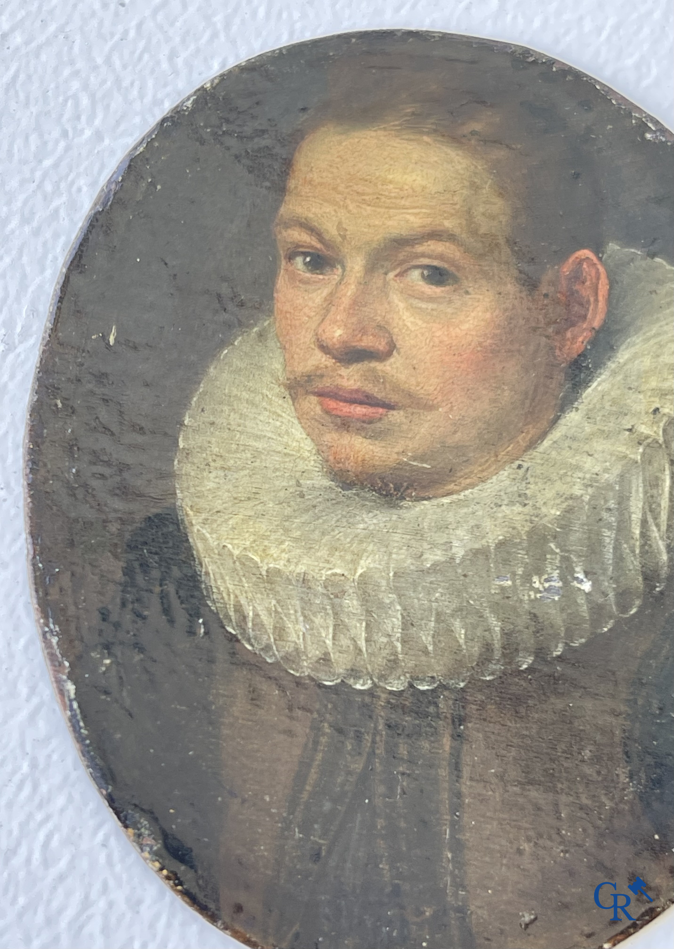 Miniature portrait of a nobleman. Oil on copper. 17th century.
