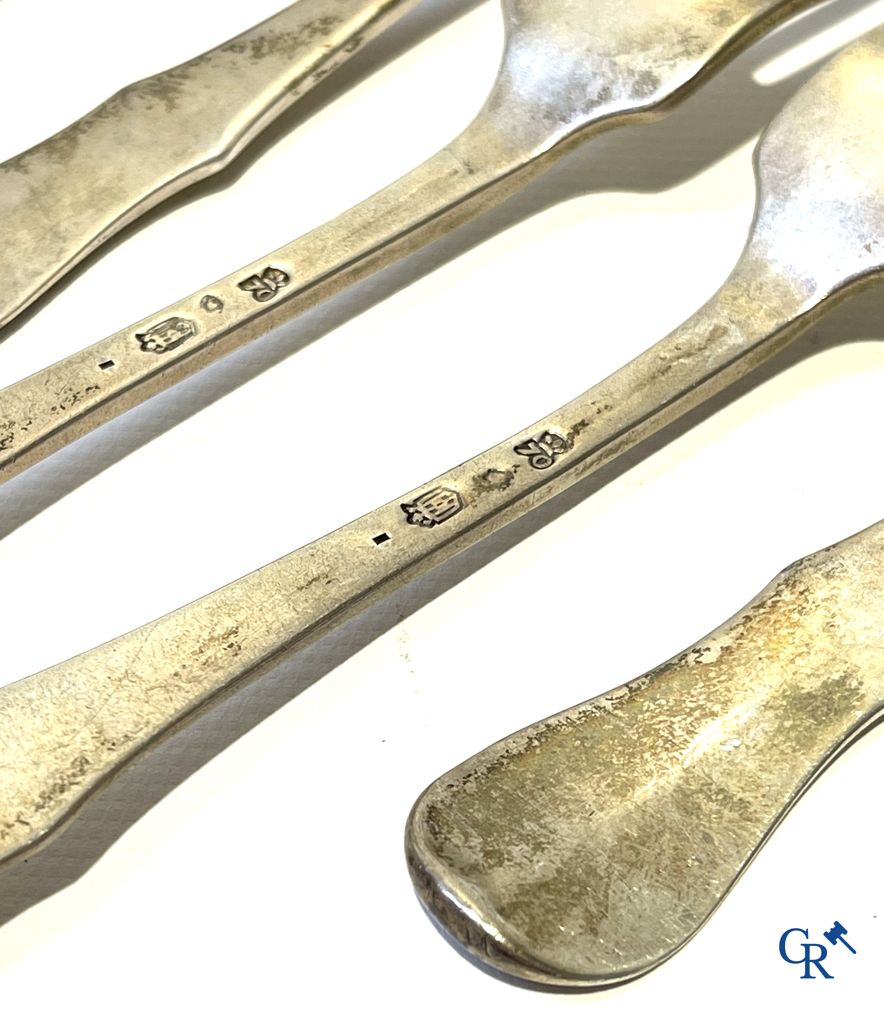 Silver. Lot consisting of 4 spoons and 4 forks in silver. Belgium 18th century. Hallmarks.